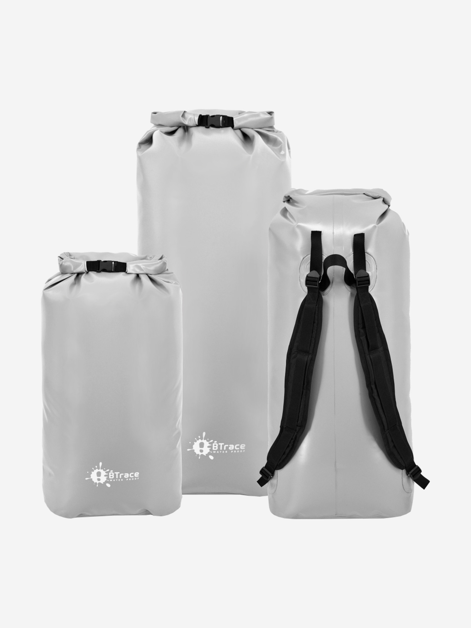 

Гермомешок BTrace с лямками DryBag 60л, Серый, Серый