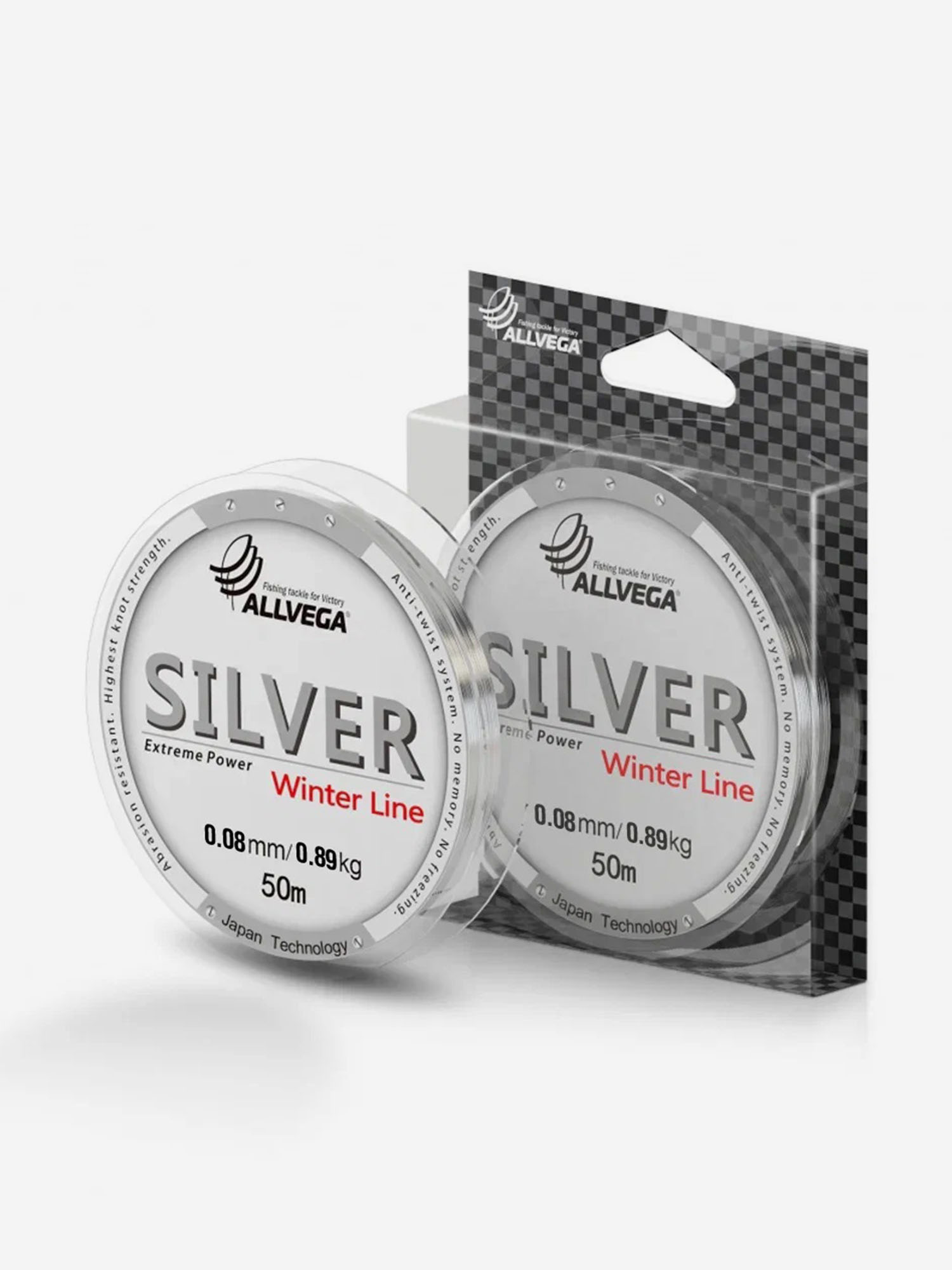 

Леска монофильная ALLVEGA "Silver" 50м 0,08мм (0,89кг) серебристая, Серебряный