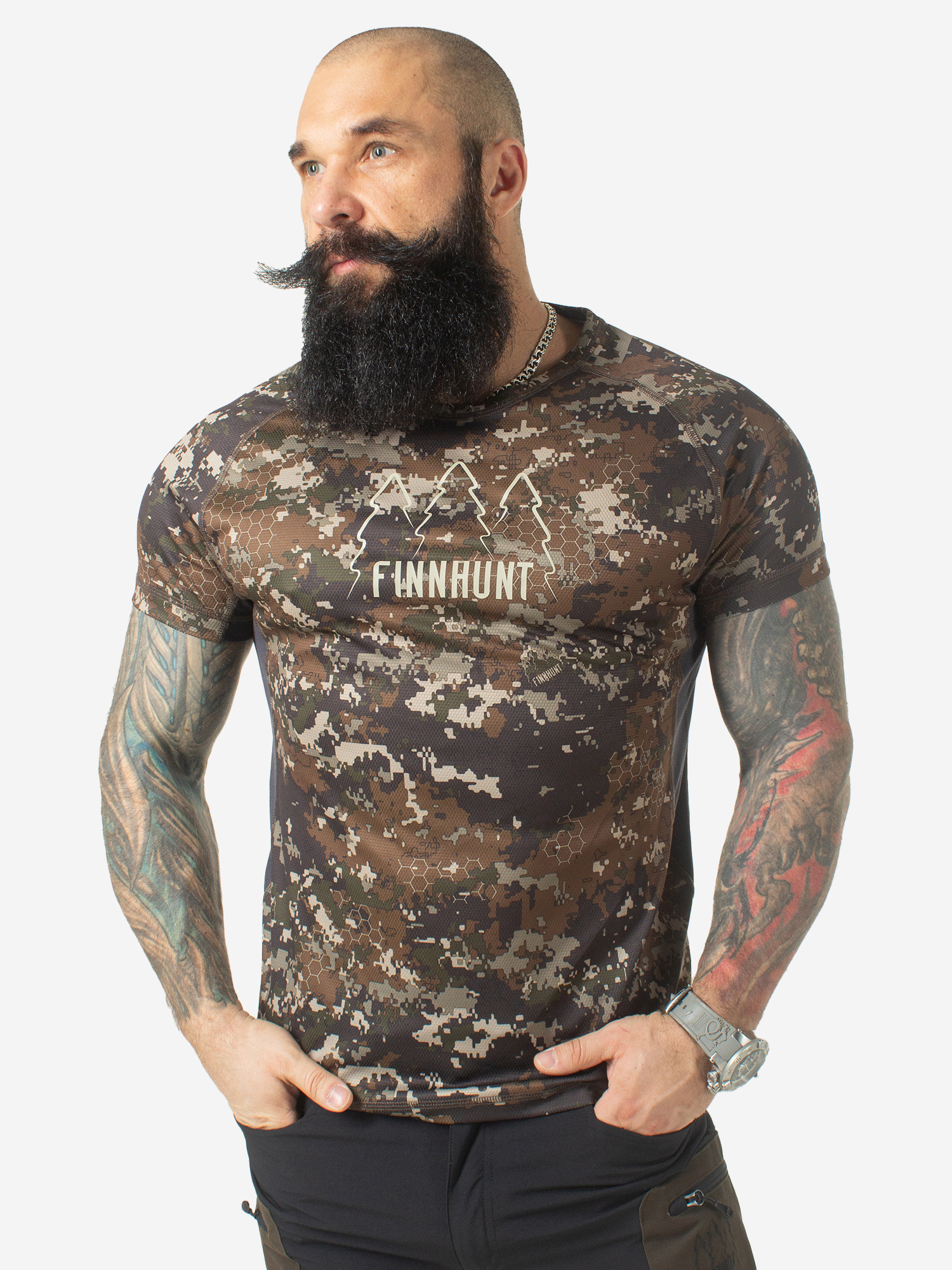 Футболка FINNHUNT Mesh T-shirt, Мультицвет FH00SZUJF3A-02, размер 46 - фото 2