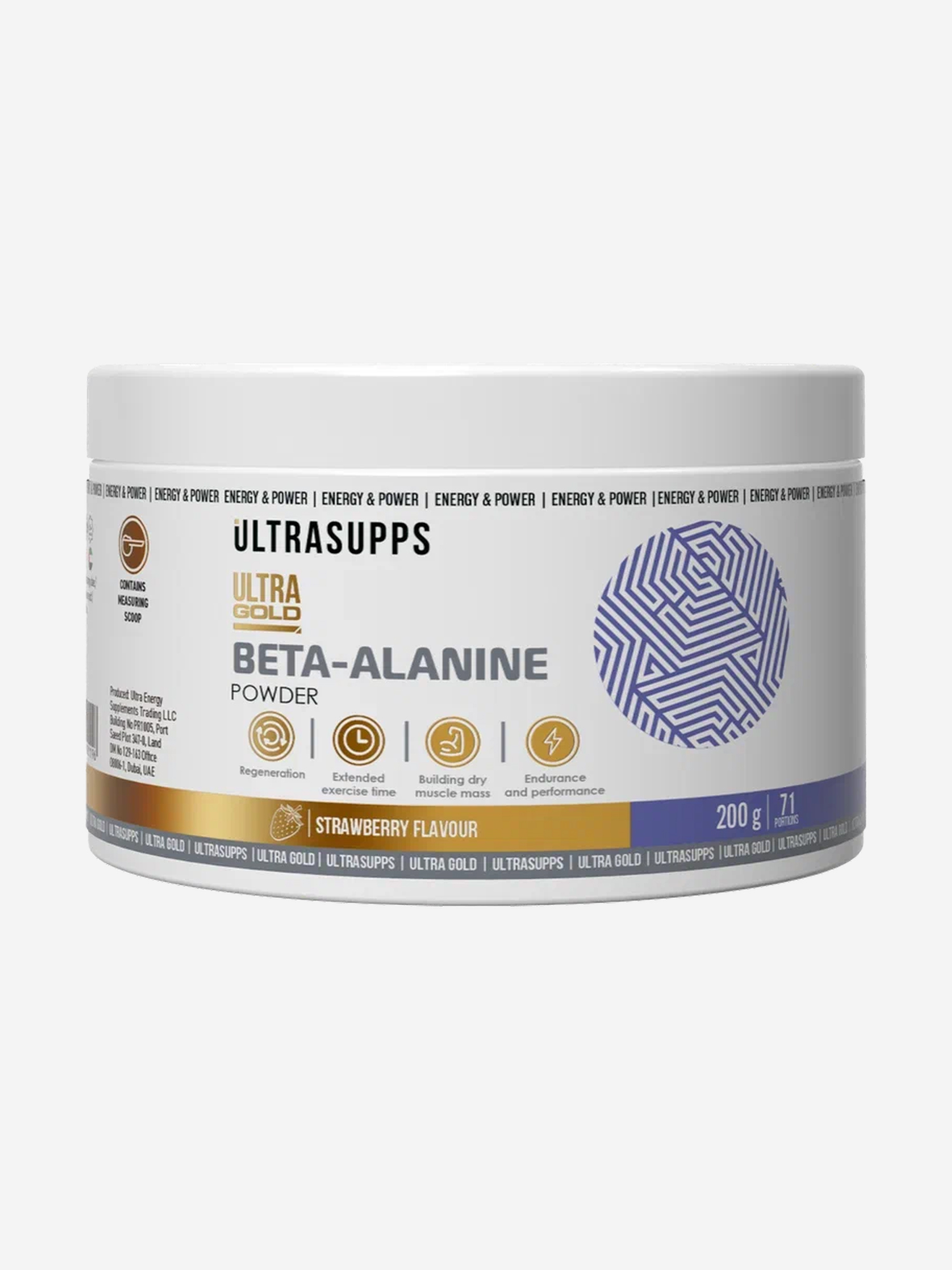 

Бета-аланин Ultrasupps "Клубника", 200 г, Белый
