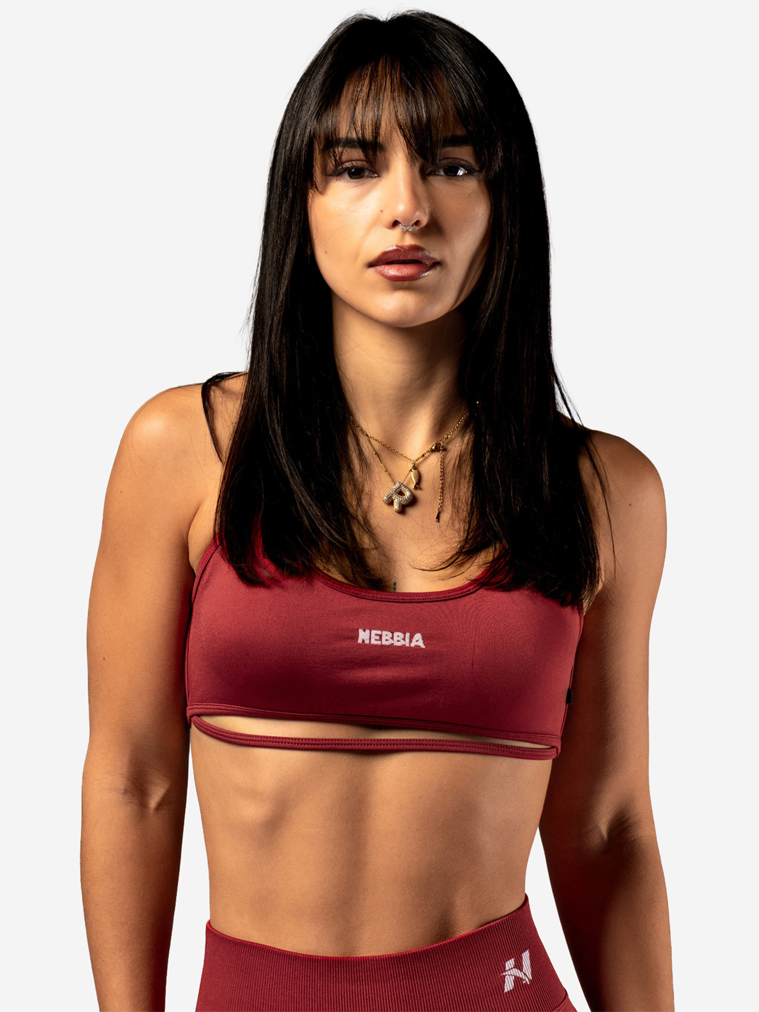 Изображение товара NEBBIA POWER 890 red женский топ спортивный Open-Back бюстье средняя поддержка