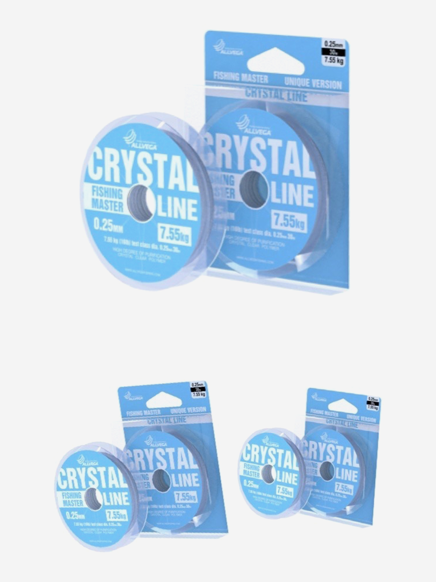 

Леска монофильная ALLVEGA "Fishing Master" CRYSTAL 30м 0,25мм (7,55кг).Набор 3 штуки., Серый