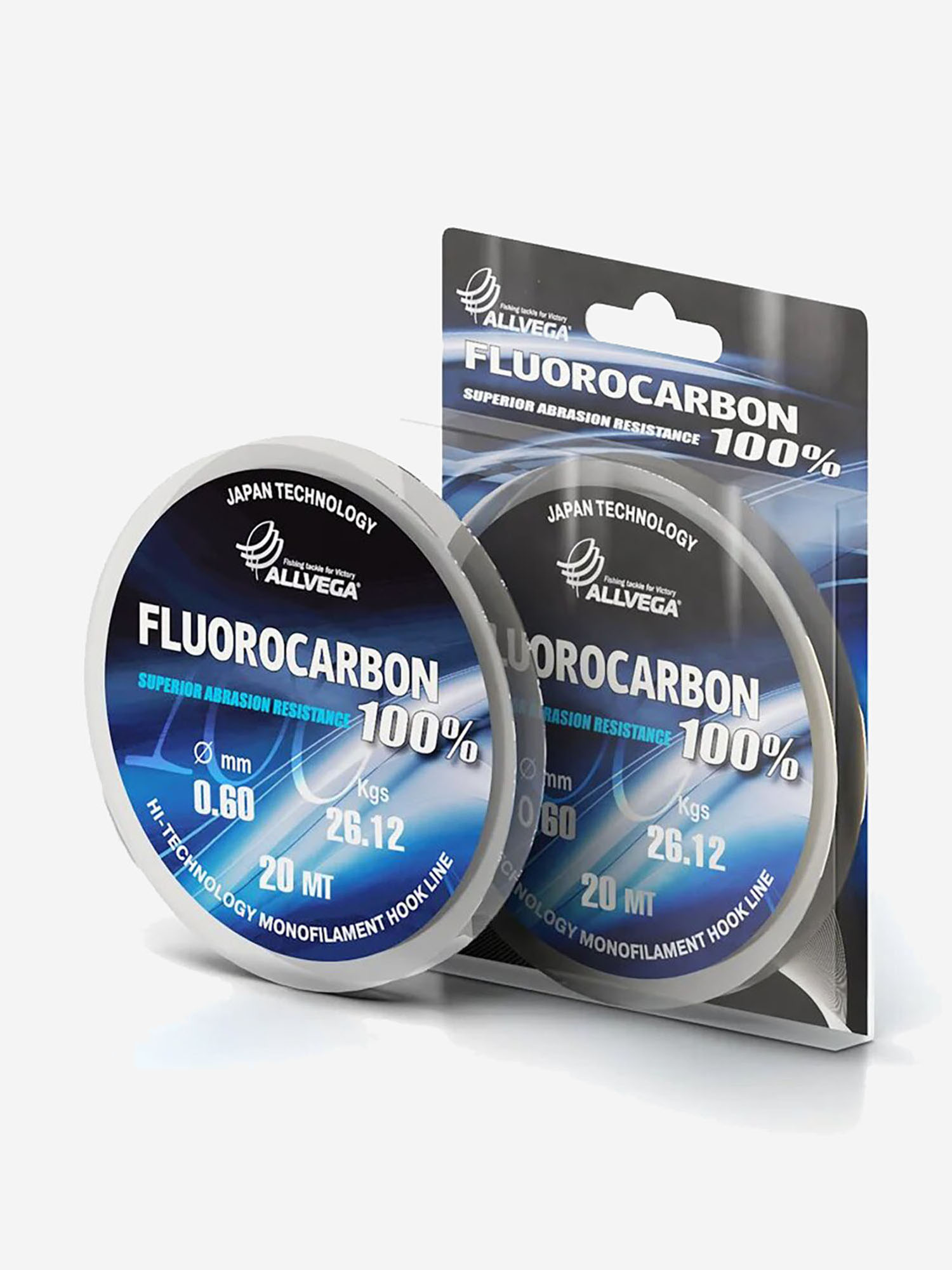 

Леска монофильная ALLVEGA "FX Fluorocarbon 100%" 20м 0.60мм (26.12кг) флюорокарбон 100%, Белый