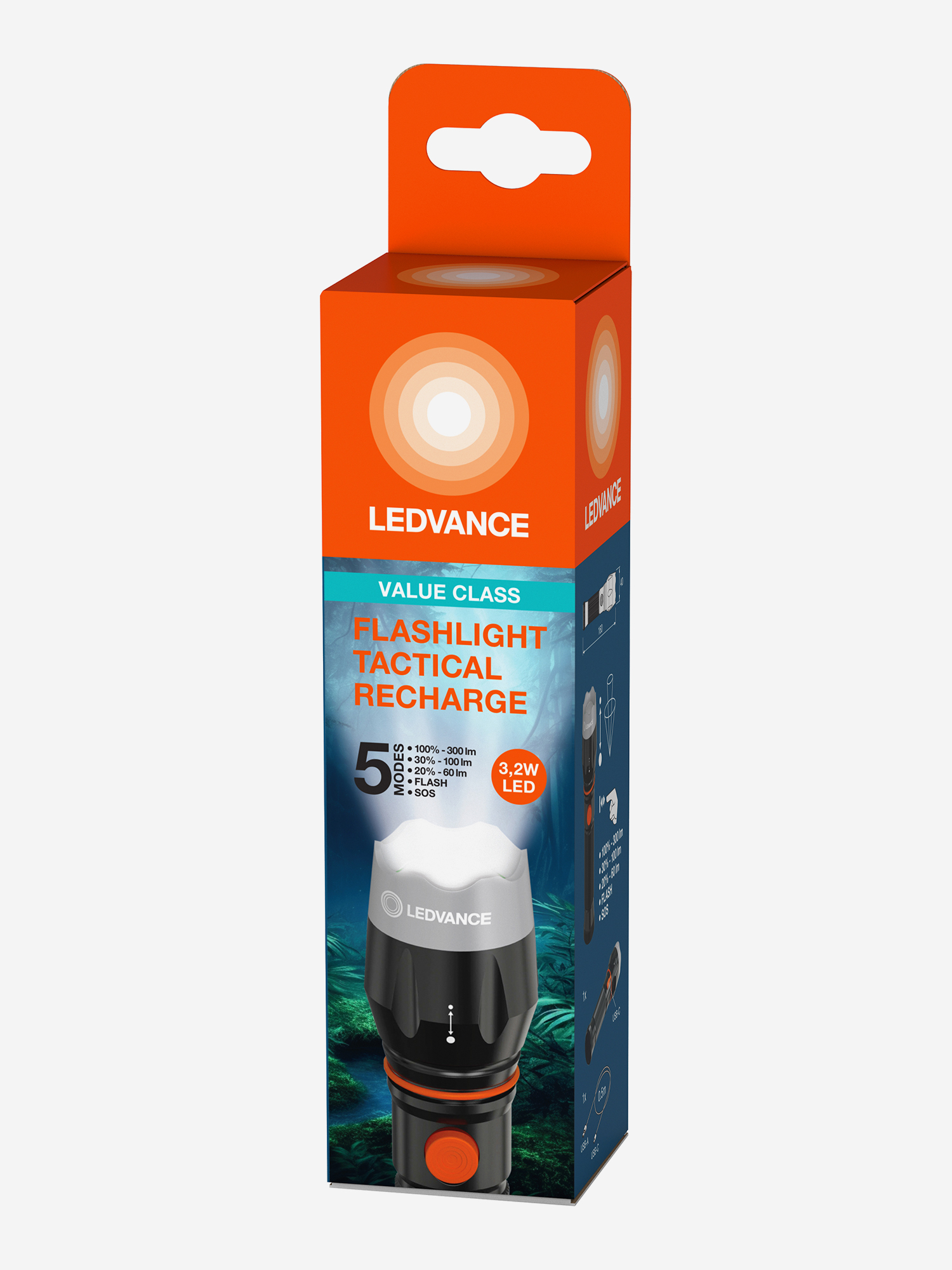 

LEDVANCE Светодиодный фонарь Тактический, аккумуляторный, Черный
