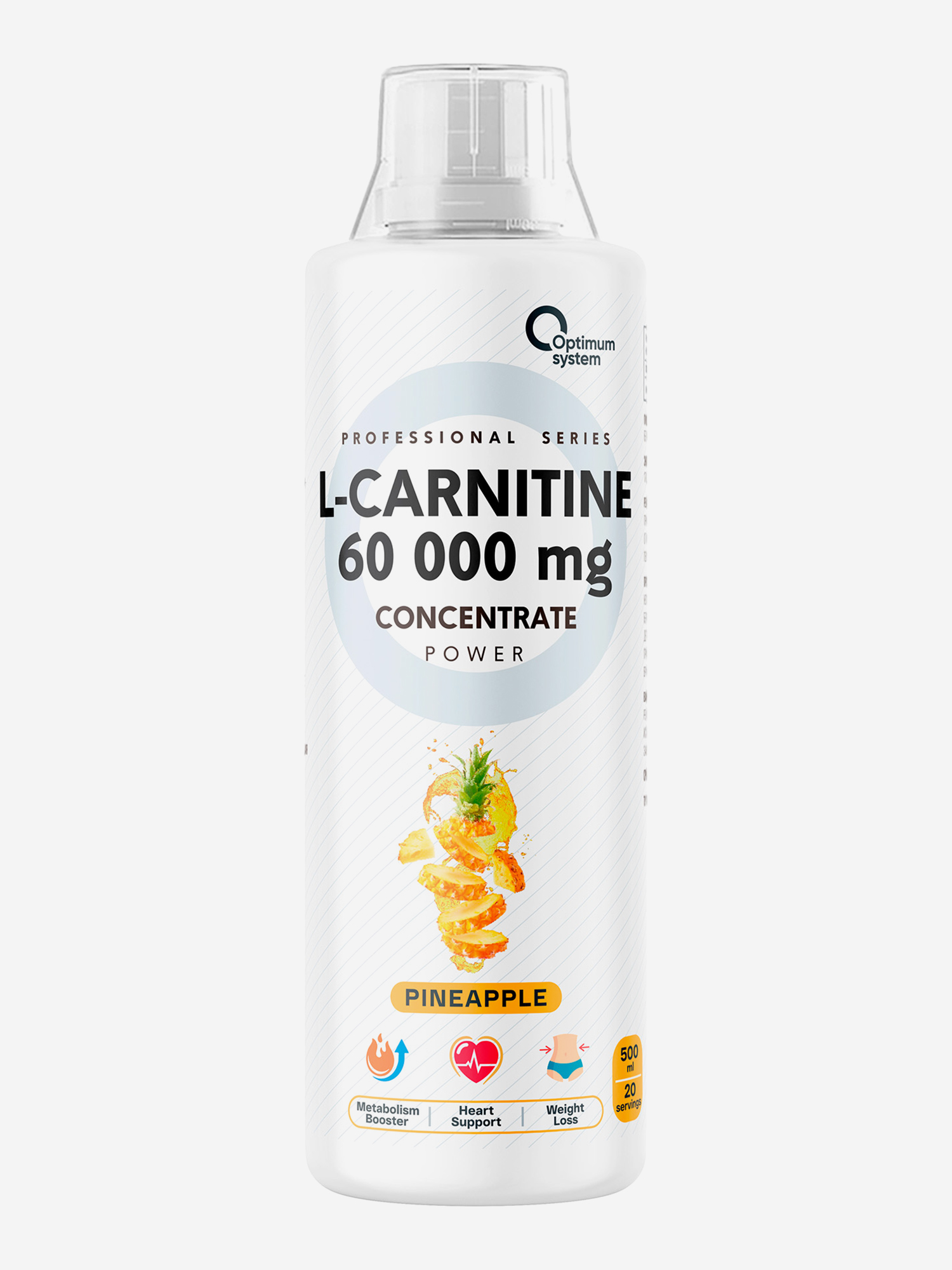 

Л-карнитин Optimum System "Ананас", 500 мл, Белый
