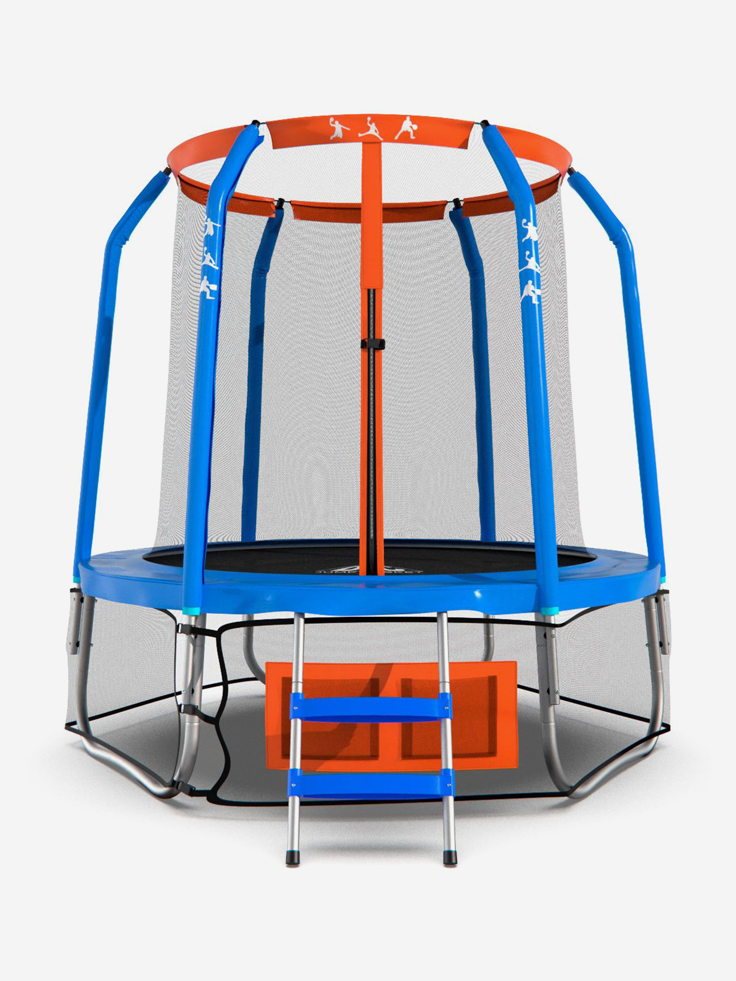 Изображение товара Детский уличный батут DFC JUMP BASKET 8ft с защитной сеткой и лестницей, диаметр 244 см