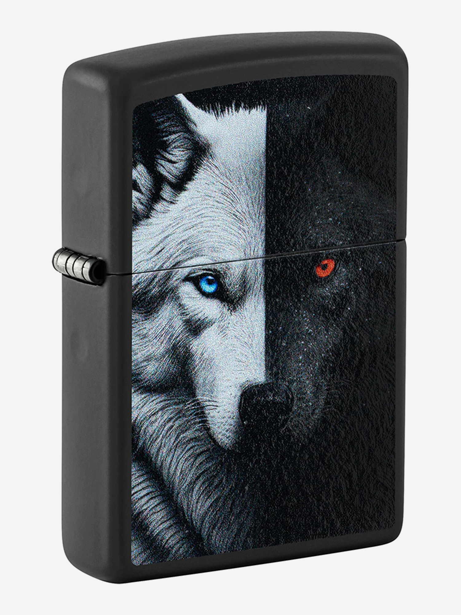 Изображение товара Зажигалка бензиновая ветроустойчивая Zippo Two Wolves Black Matte