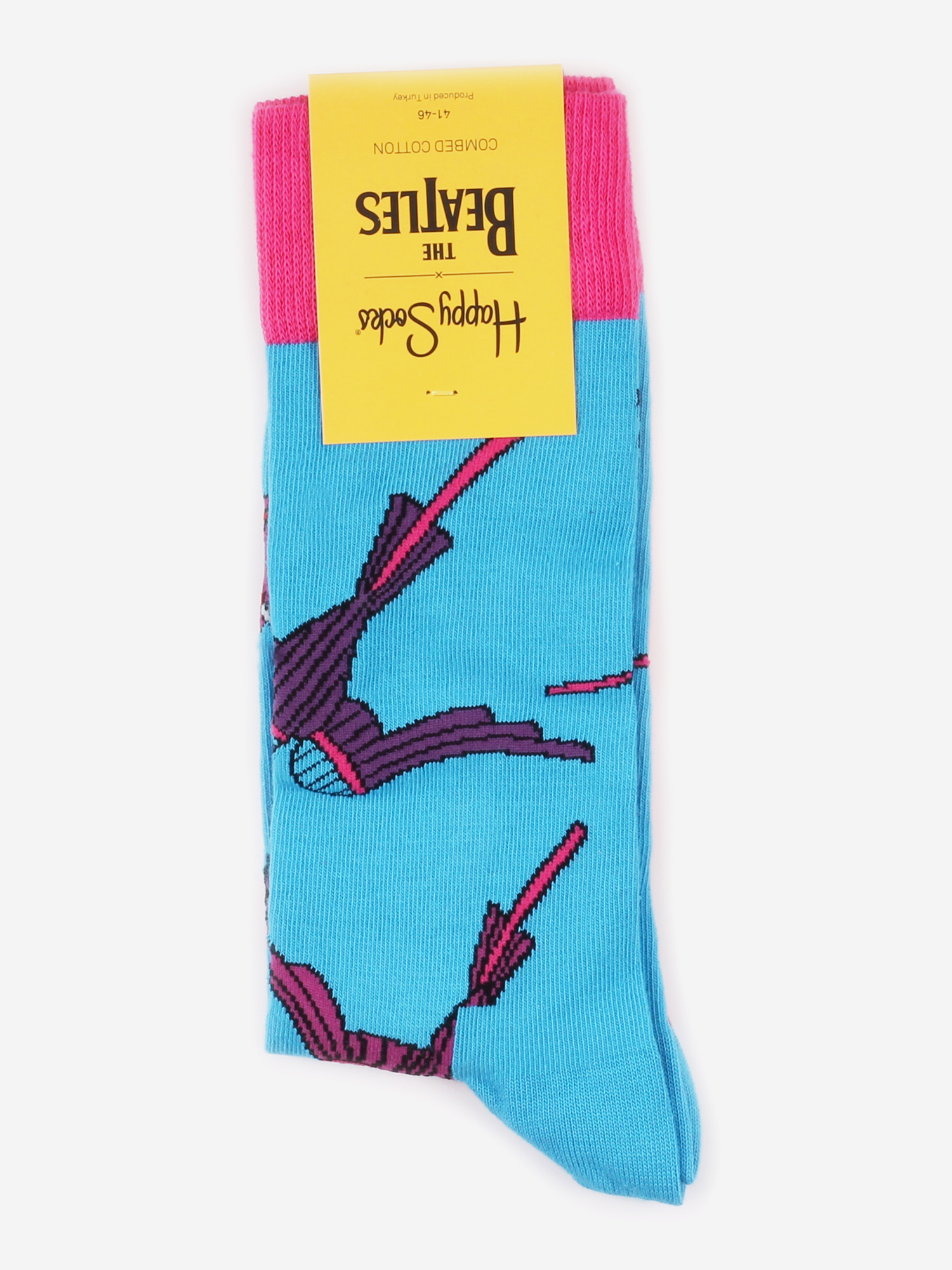 

Носки с рисунками Happy Socks x The Beatles, Birds, Голубой