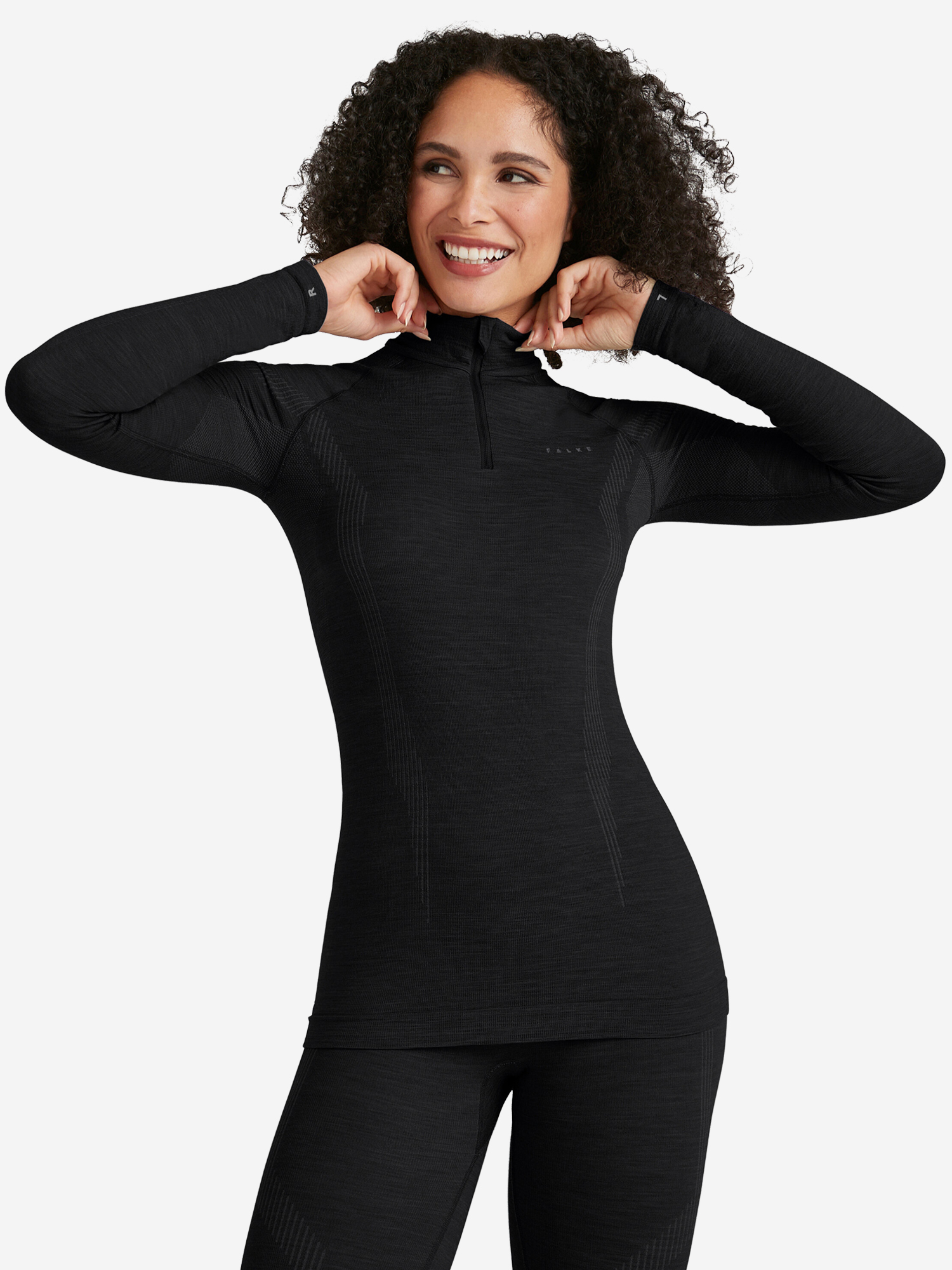 Изображение товара Женский термолонгслив FALKE черный для зимних активностей