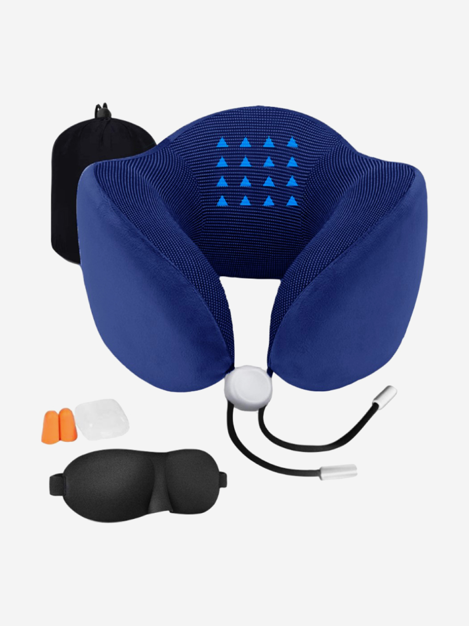 Подушка для путешествий RoadLike Travel Kit Pure с эффектом памяти, синий, Синий