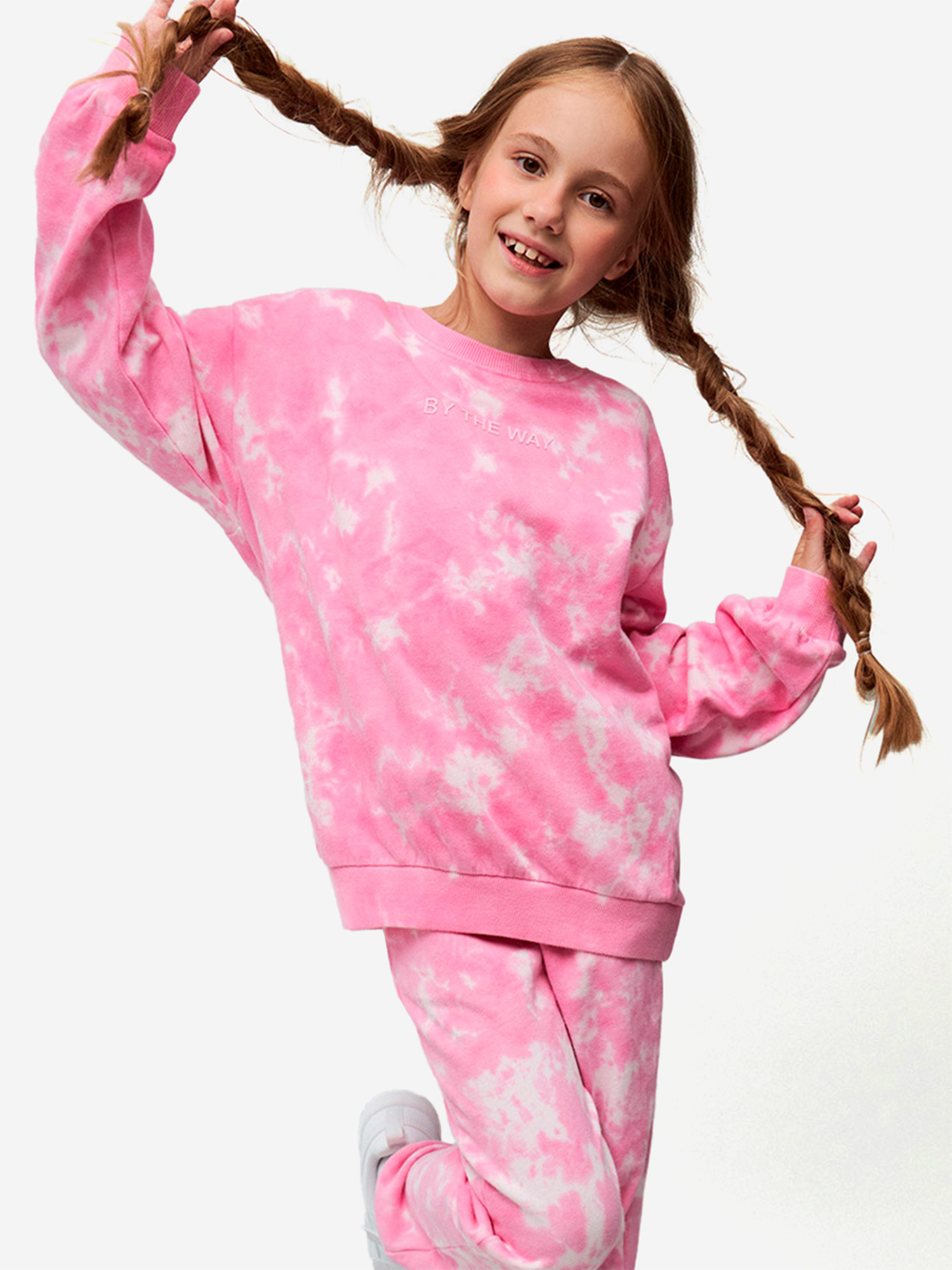 

Свитшот с принтом tie dye для девочек TOTTI KIDS, Розовый