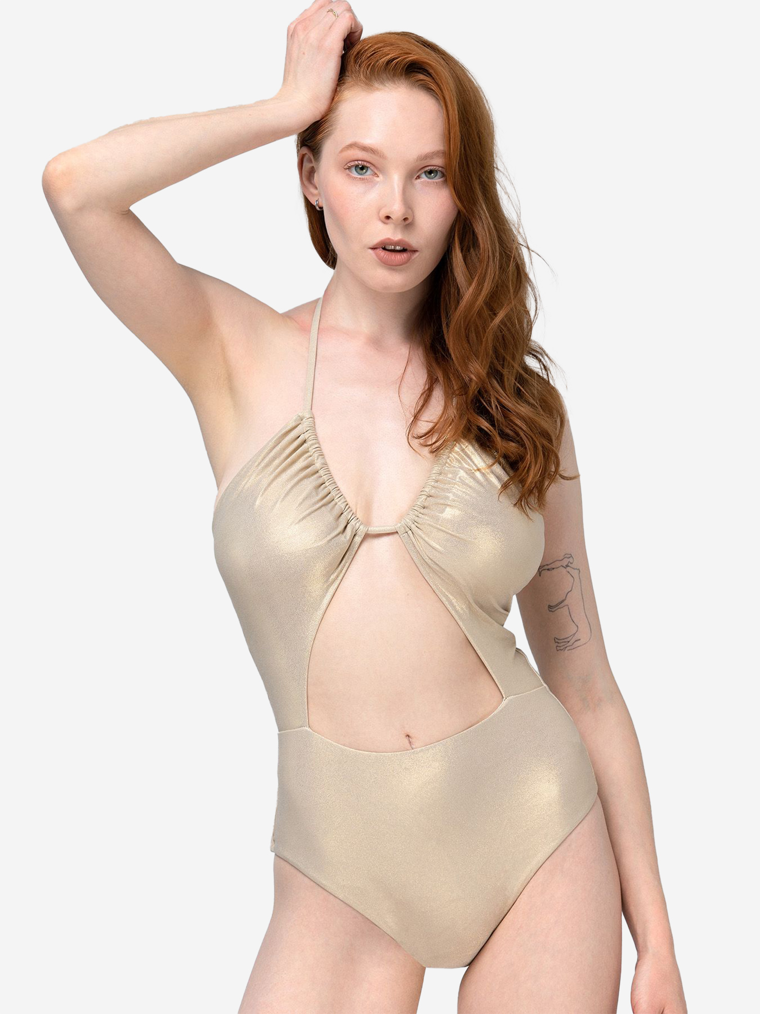 Купальник Fitness Line Opium SF-81, Бежевый SF-81WJJFO2A-BEIGE-GOLD, размер S