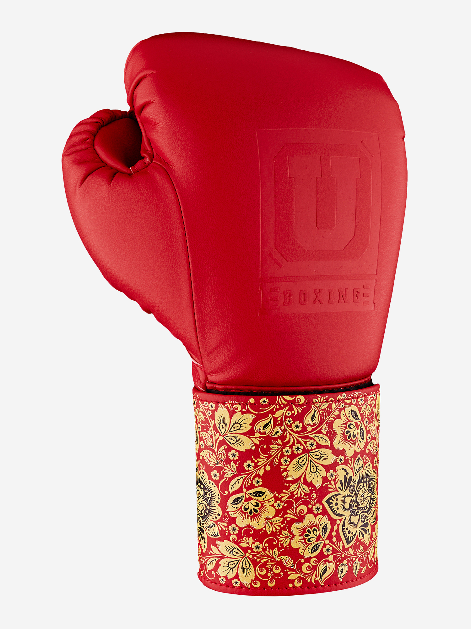 Изображение товара Тренировочные перчатки на липучкеUltimatumboxing Gen7Pro-Htn Khokhloma Red, Красный с принтом "хохлома"
