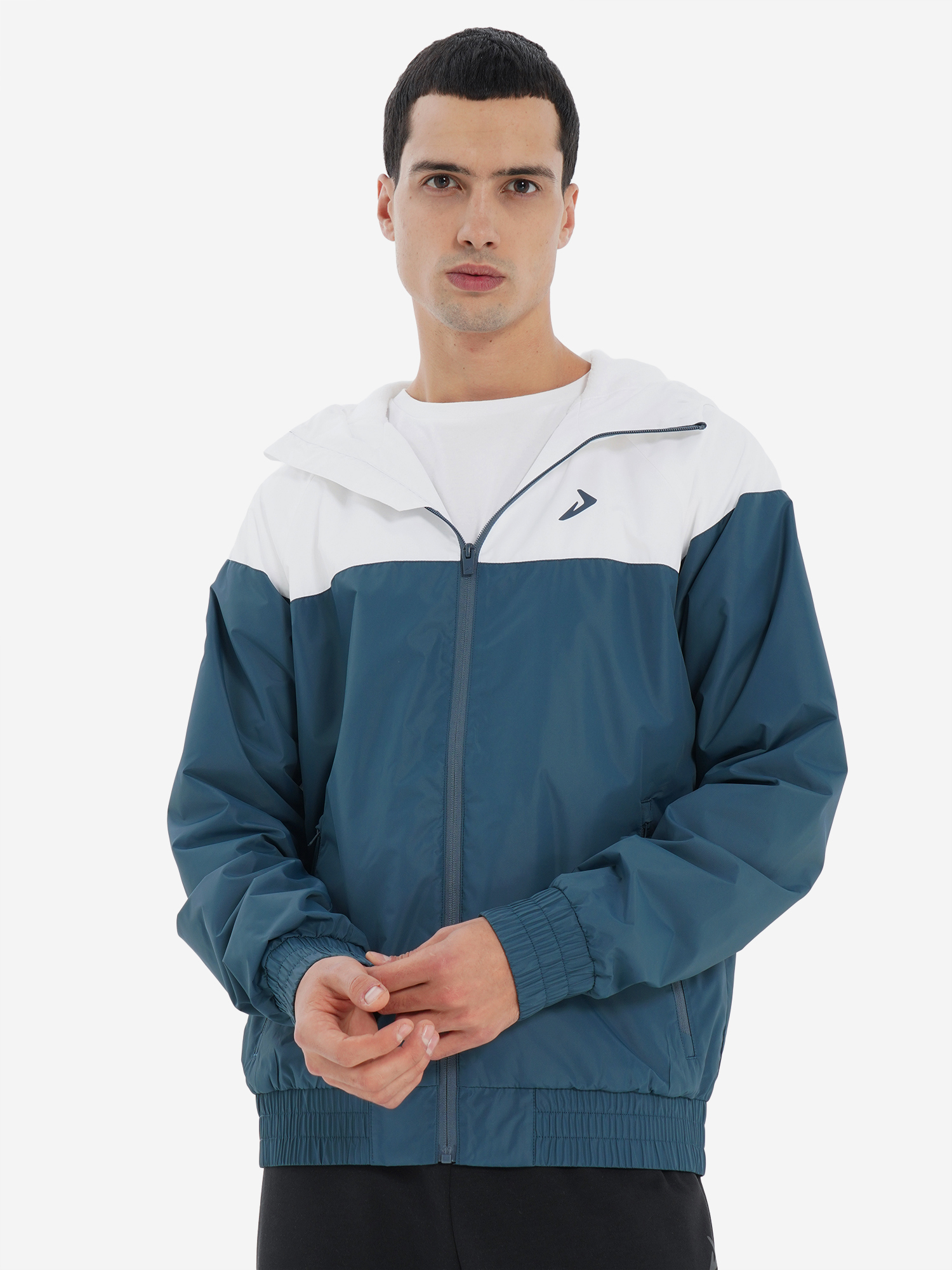 Изображение товара Мужская легкая демисезонная спортивная куртка Demix синяя/белая