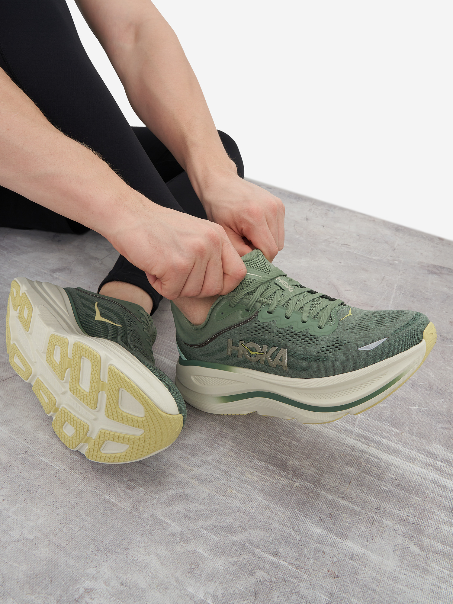 Кроссовки Hoka One One Bondi 9, зеленый, арт. 1162011h0x-sntf