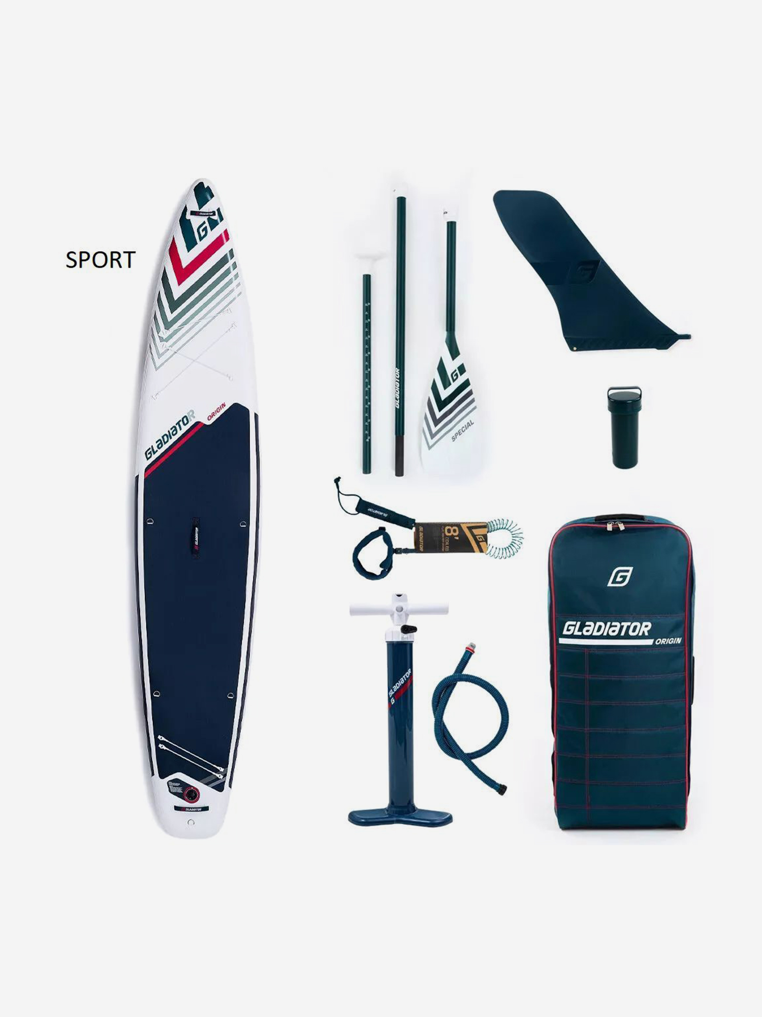 

SUP доска надувная Gladiator OR12.6 Sport SC 2022 (384x76x15 см), Белый