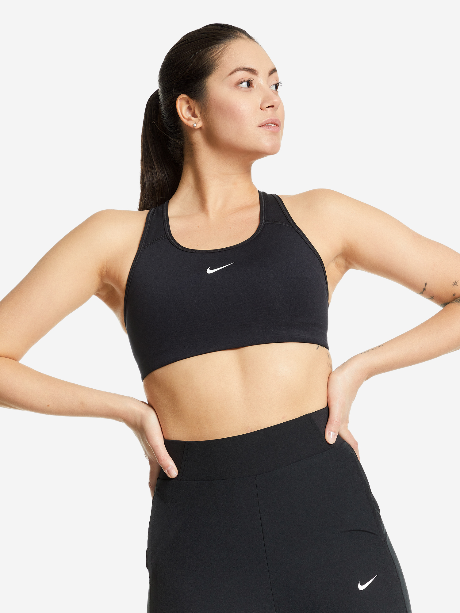 Спортивный топ бра Nike Dri-FIT Swoosh, Черный BV3636N06-010, размер 48-50