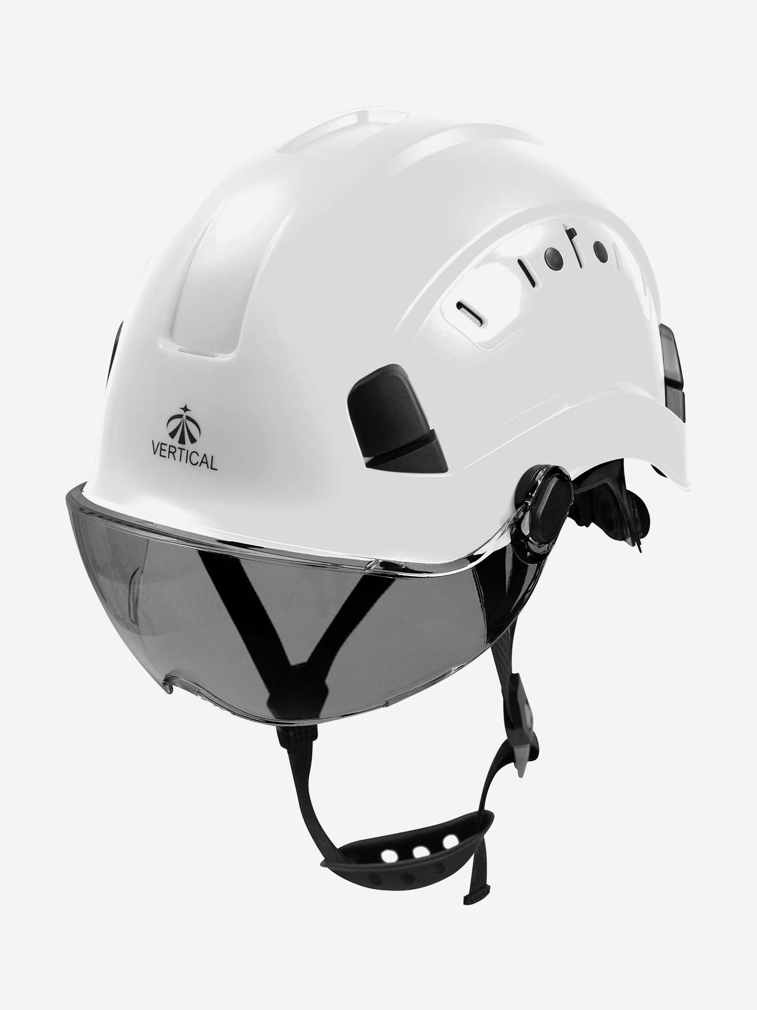 Изображение товара Каска защитная "Zenon" белая с затемненным визором. Вертикаль