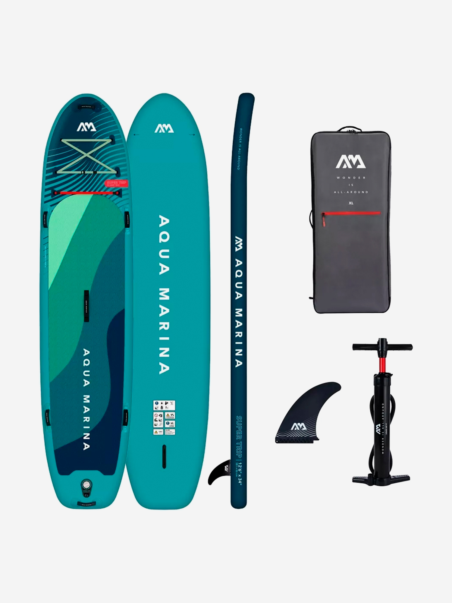 

Сапборд надувной Aqua Marina Super Trip семейная 12.6 2025,  см, Голубой