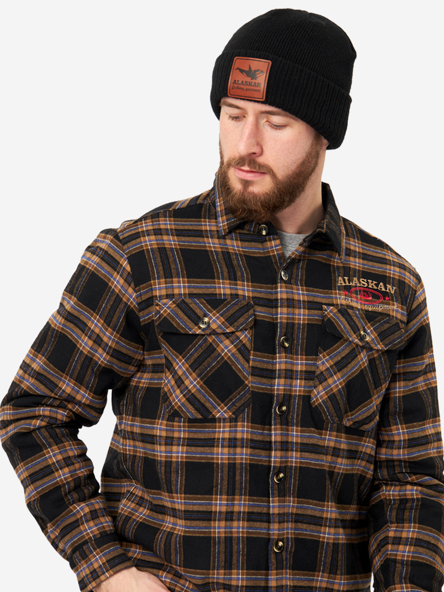 Изображение товара Рубашка мужская Alaskan утепленная с меховой подкладкой для рыбалки и охоты, Коричневая клетка