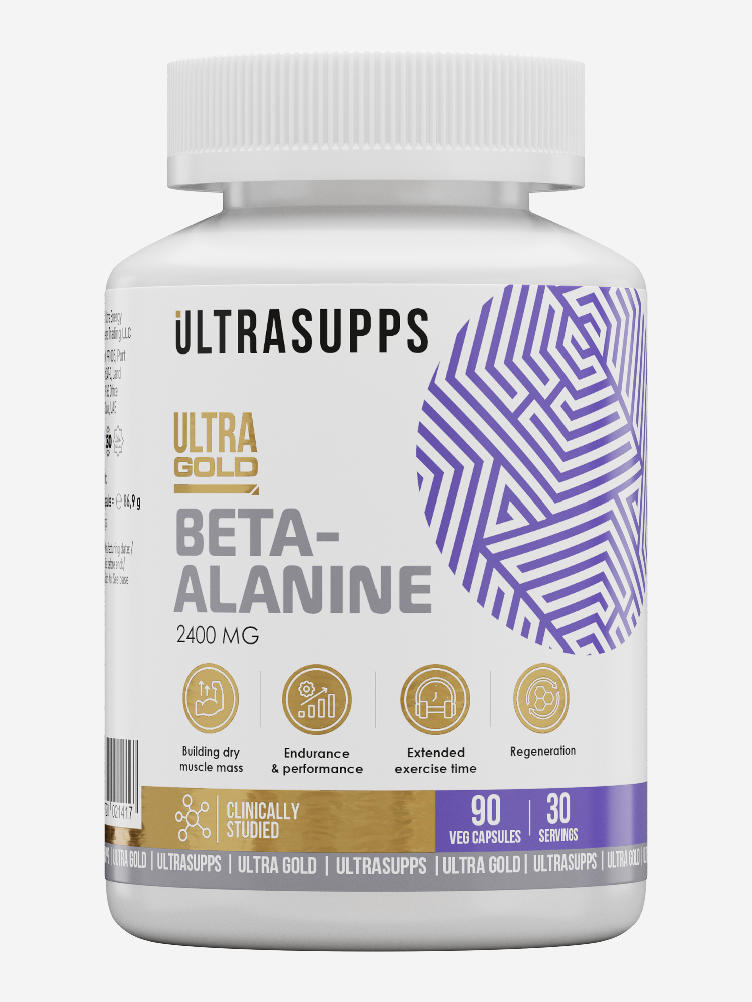 

Бета-аланин Ultrasupps Ultra Gold, 90 шт, Белый