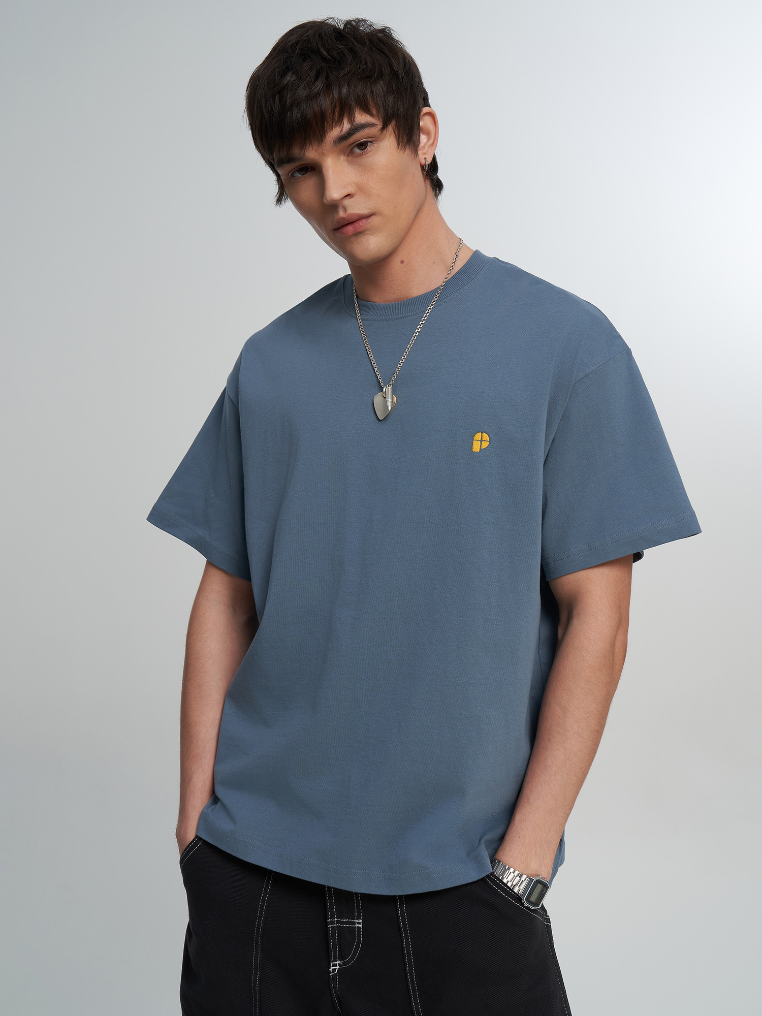 Изображение товара Мужская оверсайз футболка Protest темно-синяя с принтом и коротким рукавом