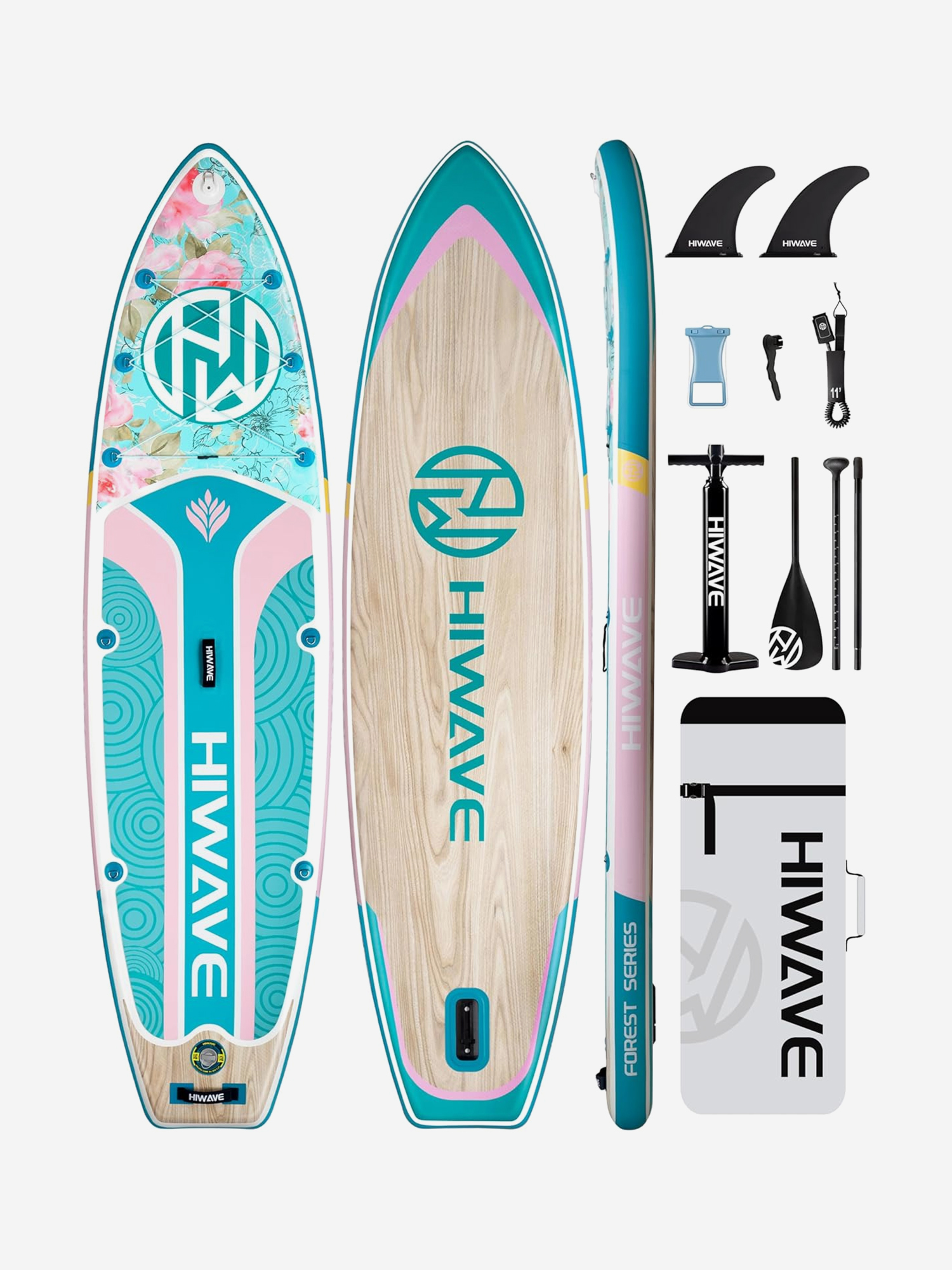 

Надувная SUP-доска HIWAVE FOREST SERIES FLOWER 11' 335*86*15 см, Розовый