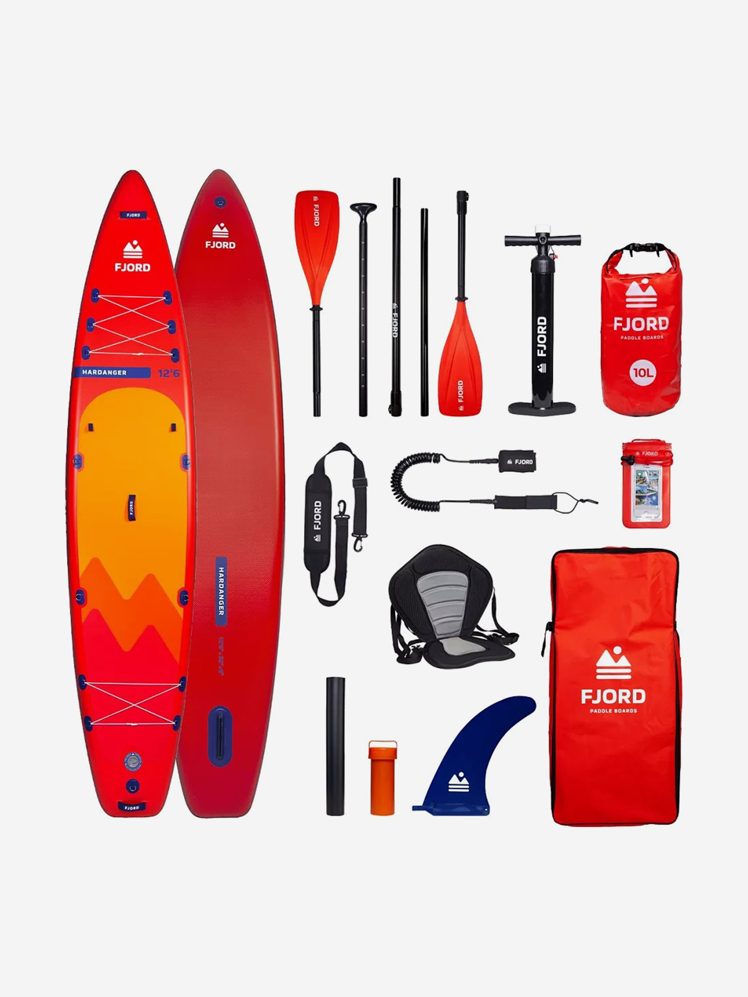 

Доска SUP надувная Fjord Hardanger 12'6"х32"х6", Красный