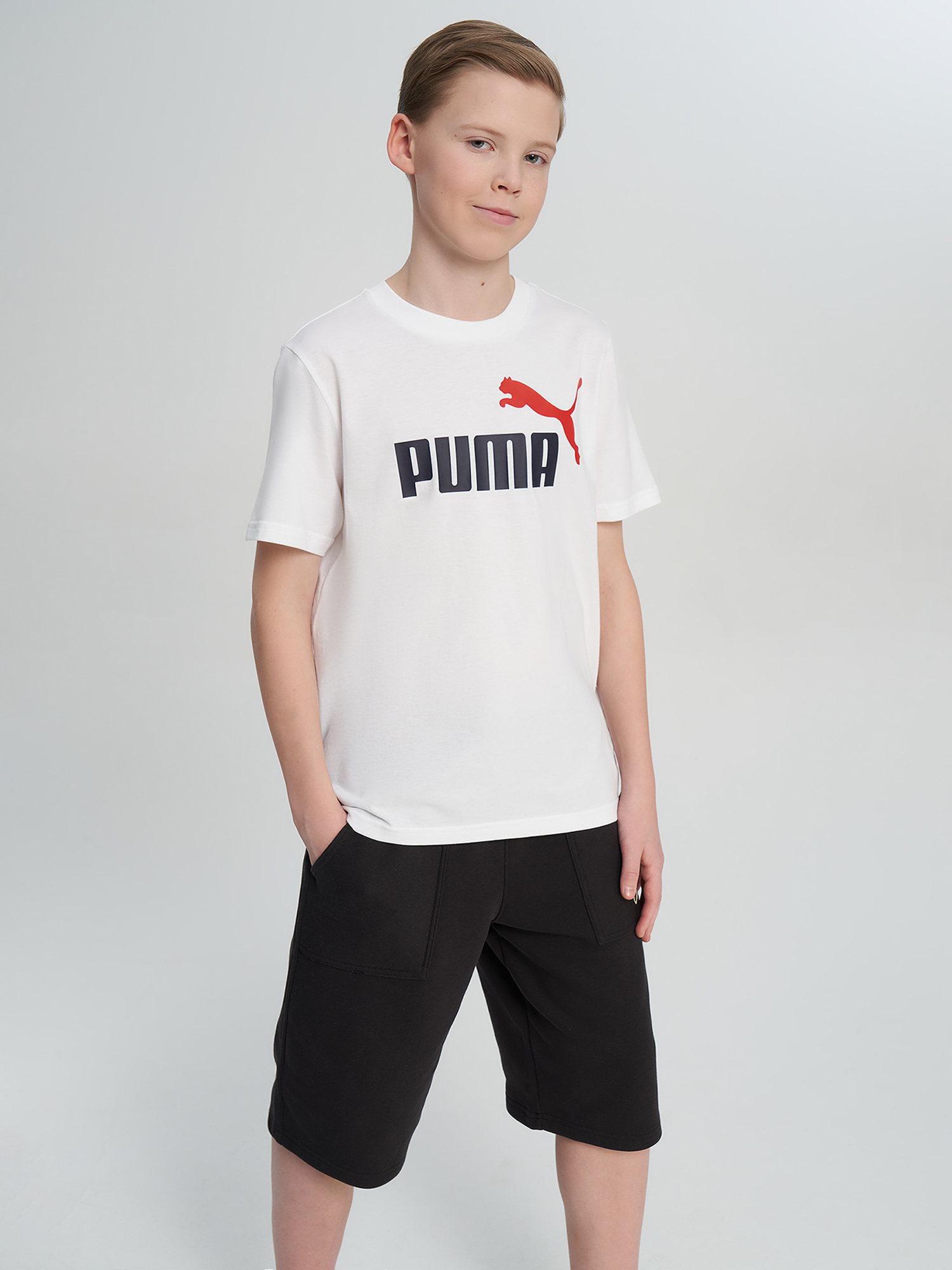 Изображение товара Футболка для мальчиков PUMA Ess 2 Color No.1 Logo, хлопковая летняя и всесезонная