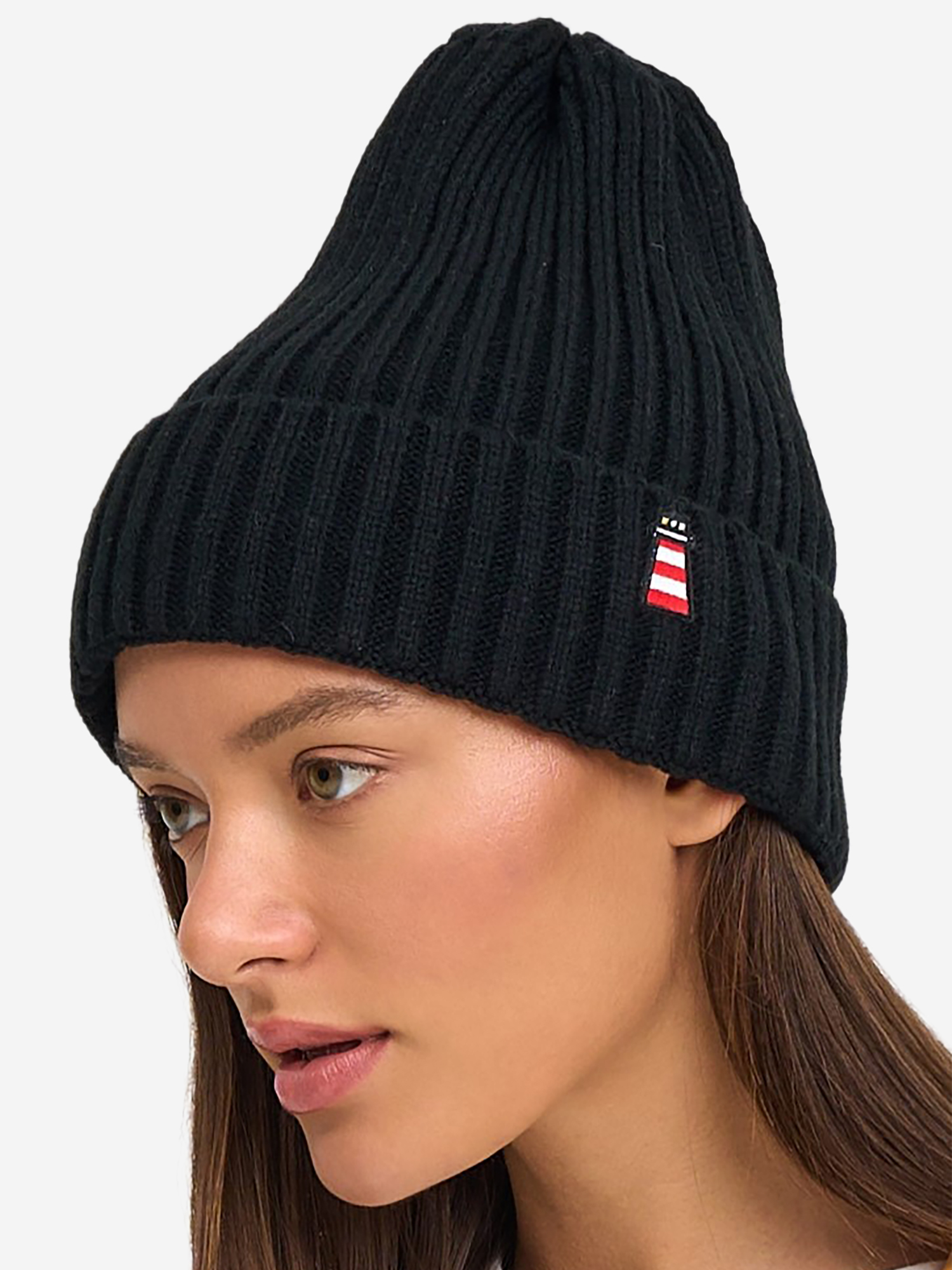 Изображение товара Вязаная шапка бини унисекс Kefirmaykifer, черная, всесезонная