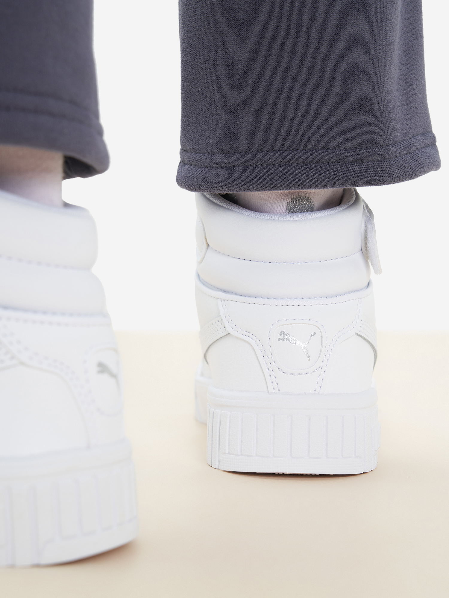 фото Кеды для девочек puma carina 2.0 mid jr, белый
