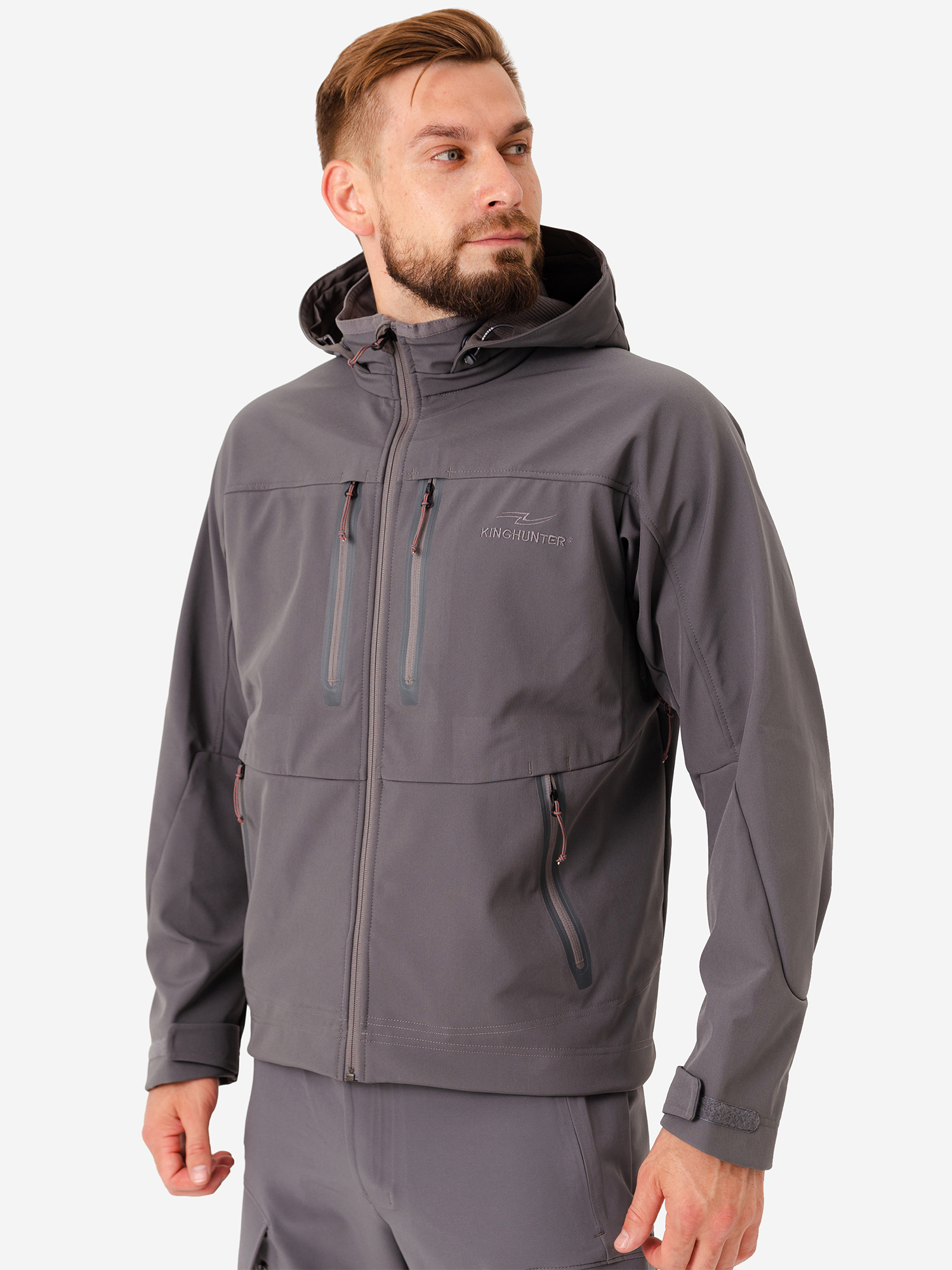 Изображение товара Куртка мужская King Hunter WIND серого цвета для охоты и рыбалки