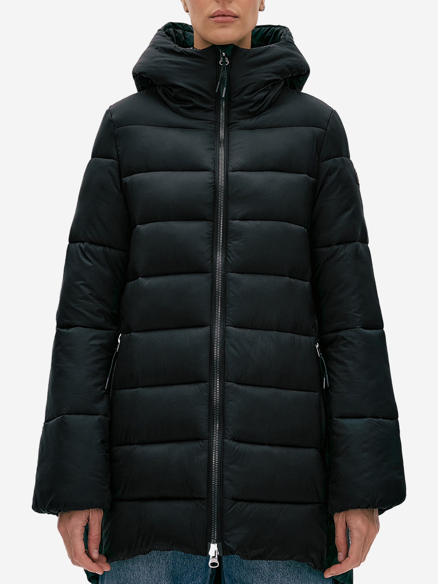 Куртка на синтетическом утеплителе женская Lumberjack Hoodie Puffa Padded Jacket, Черный