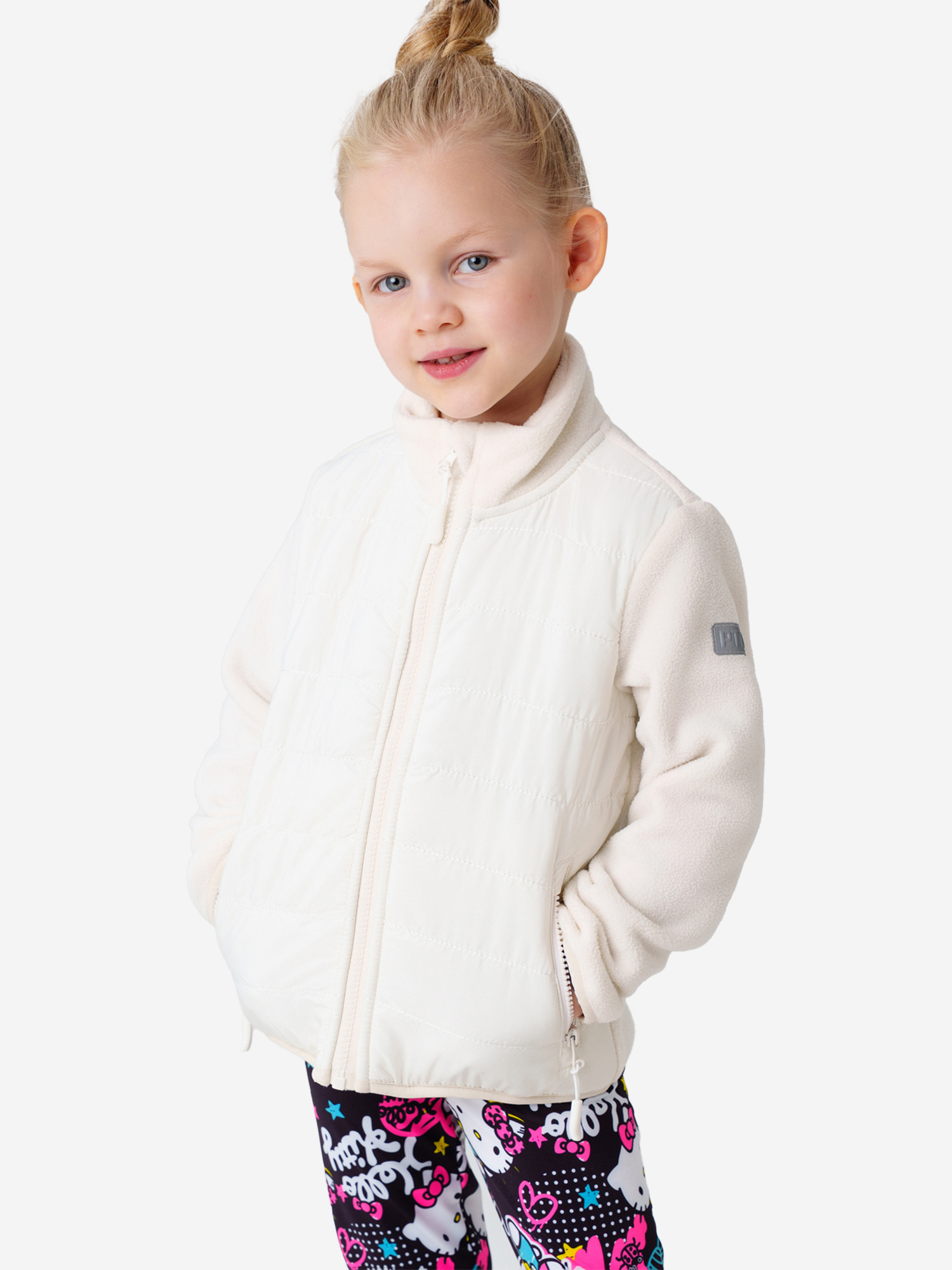 Изображение товара Толстовка флисовая для девочек PlayToday всесезонная на молнии с капюшоном