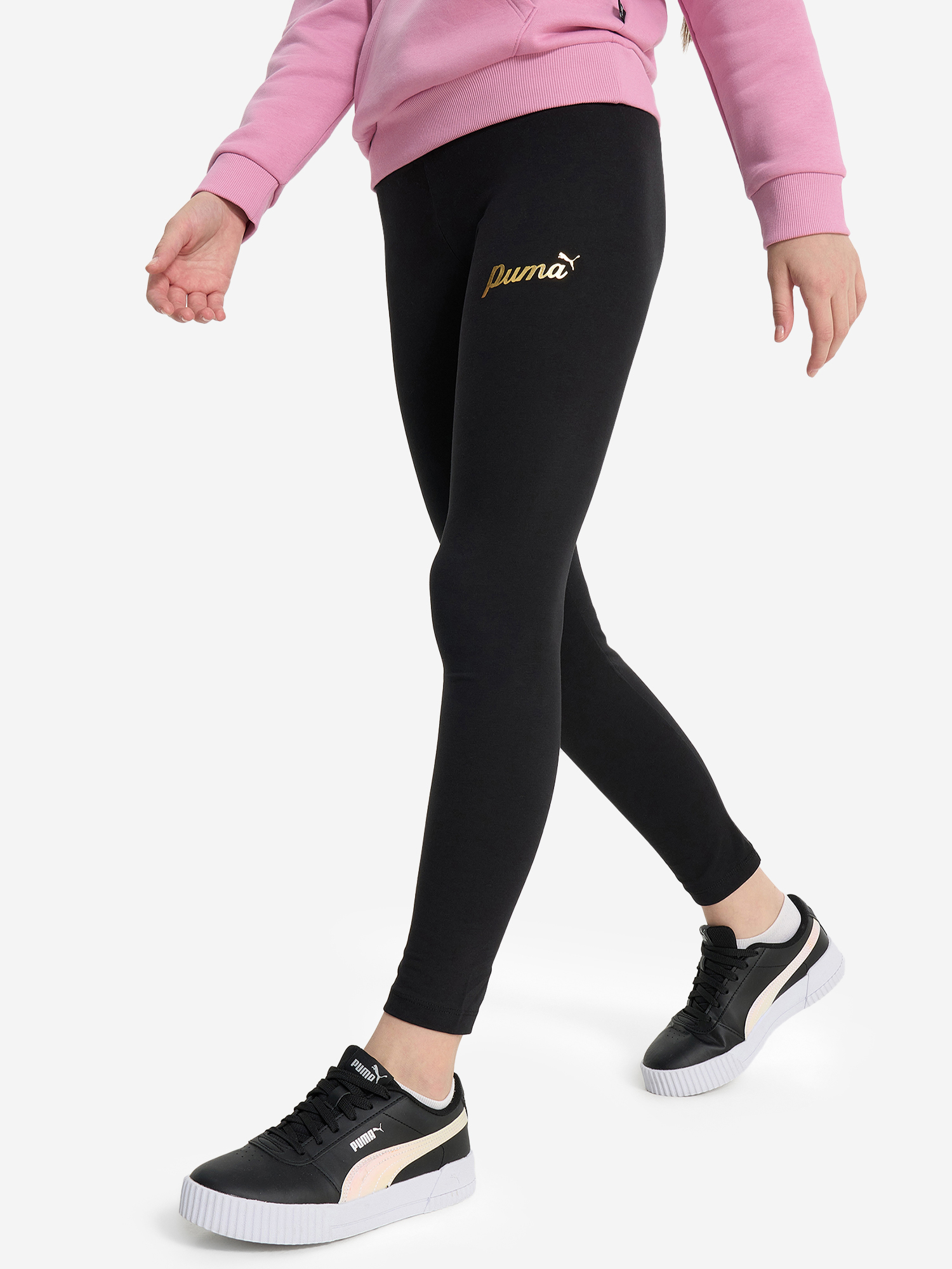 

Легинсы для девочек PUMA ESS+ Script Metallic, Черный