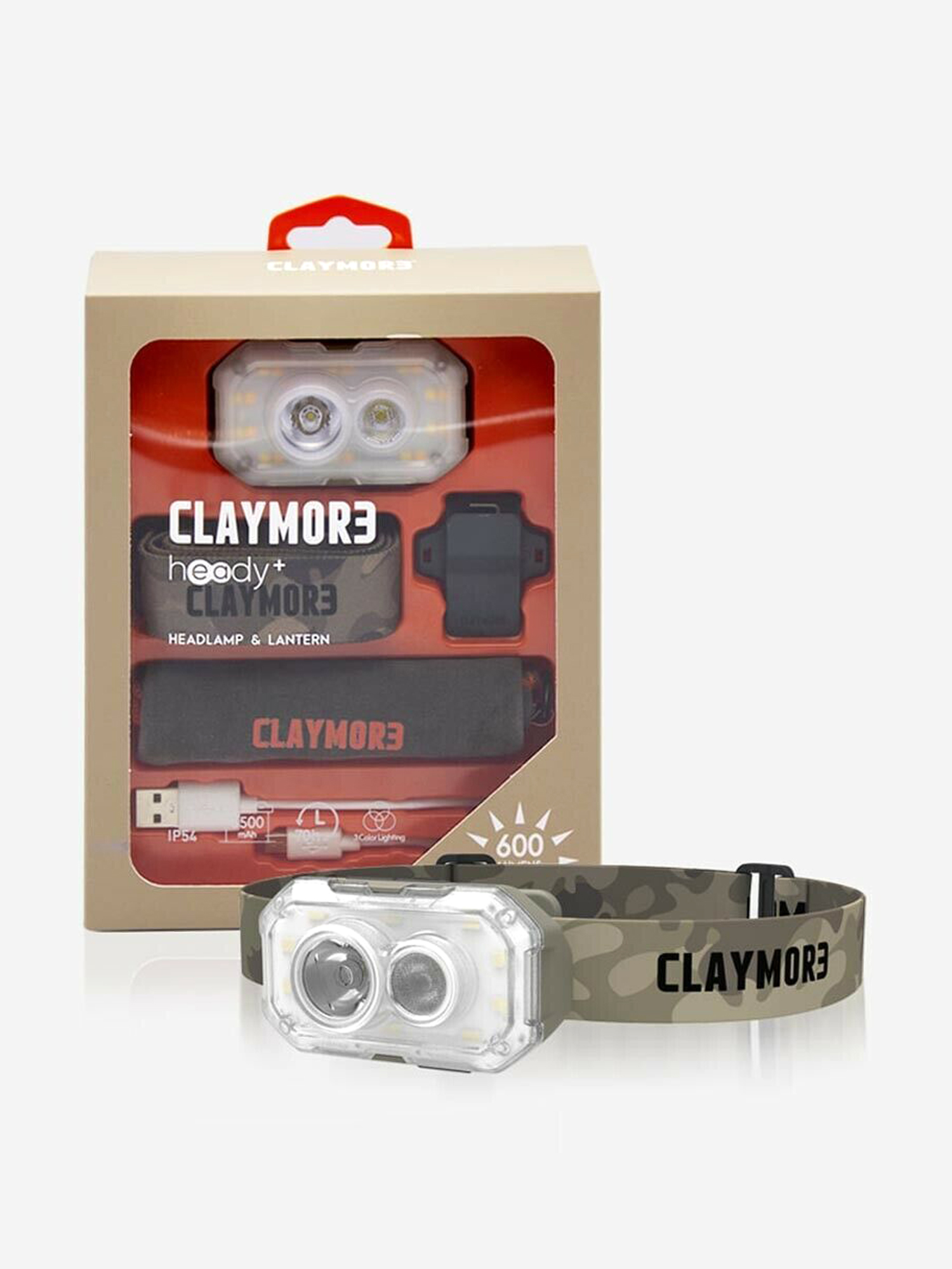 

Фонарь налобный CLAYMORE Heady+, Бежевый