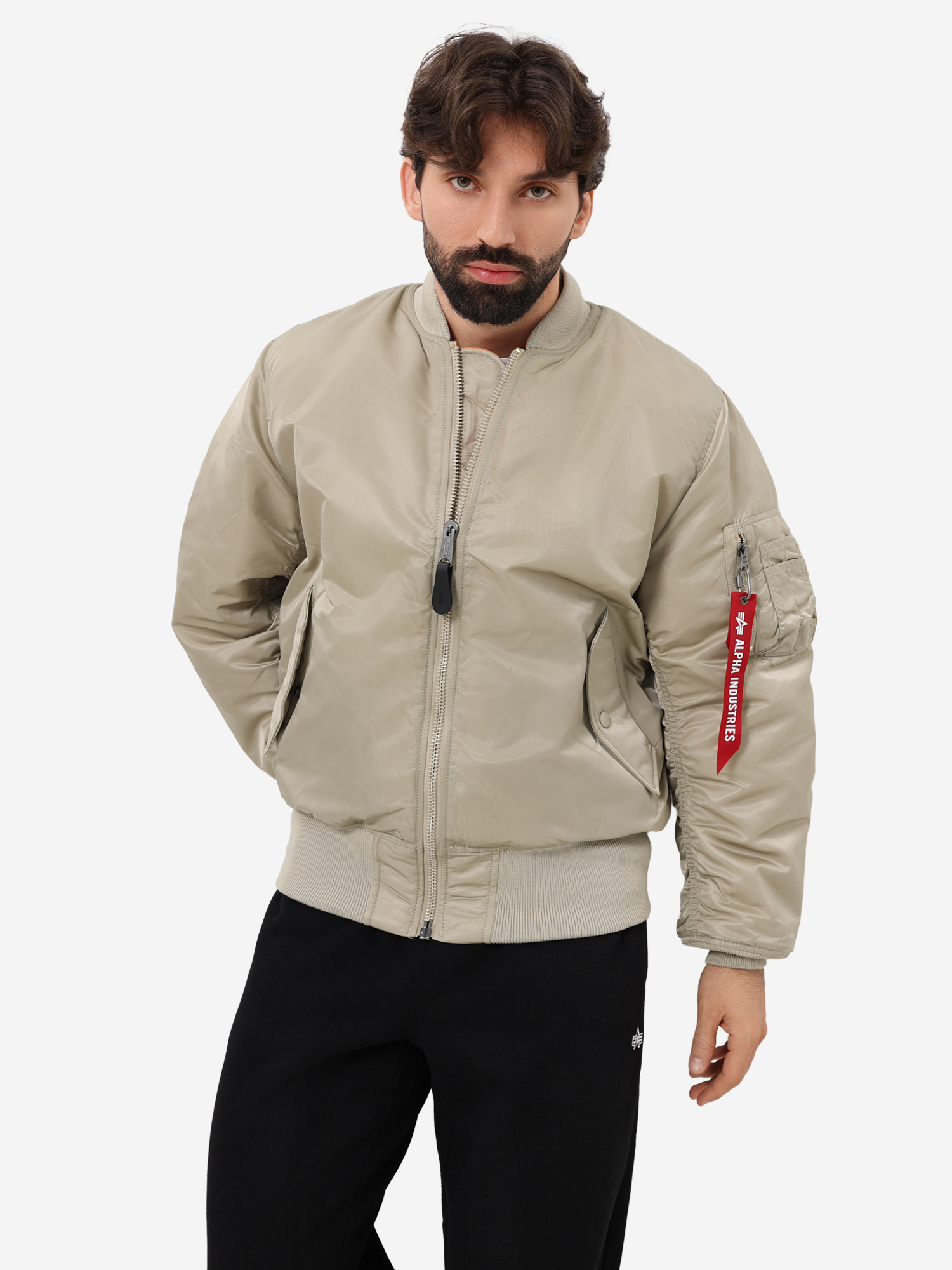 Изображение товара Бомбер утепленный мужской MA-1 Alpha Industries бежевый металл