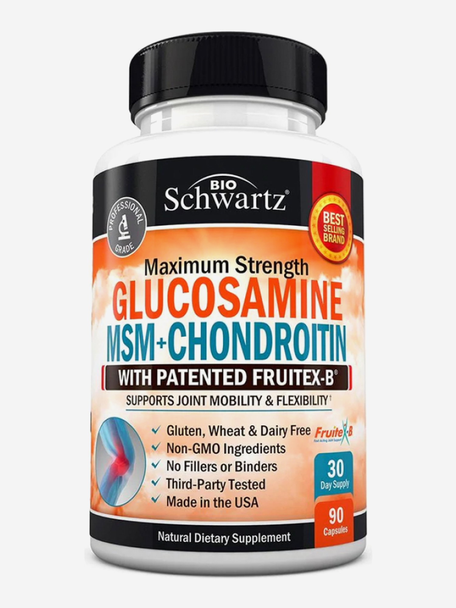 Изображение товара Глюкозамин-хондроитин МСМ BioSchwartz 90 капсул для суставов и связок