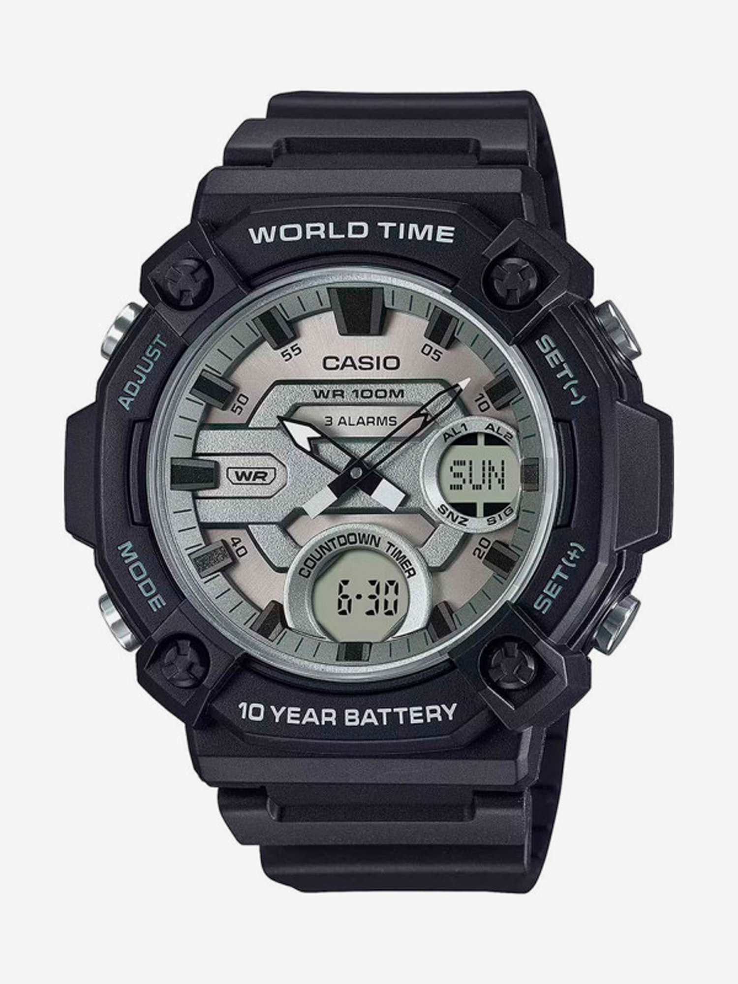 Изображение товара Спортивные часы CASIO AEQ-120W-7A бело-серые для плавания и тренировок