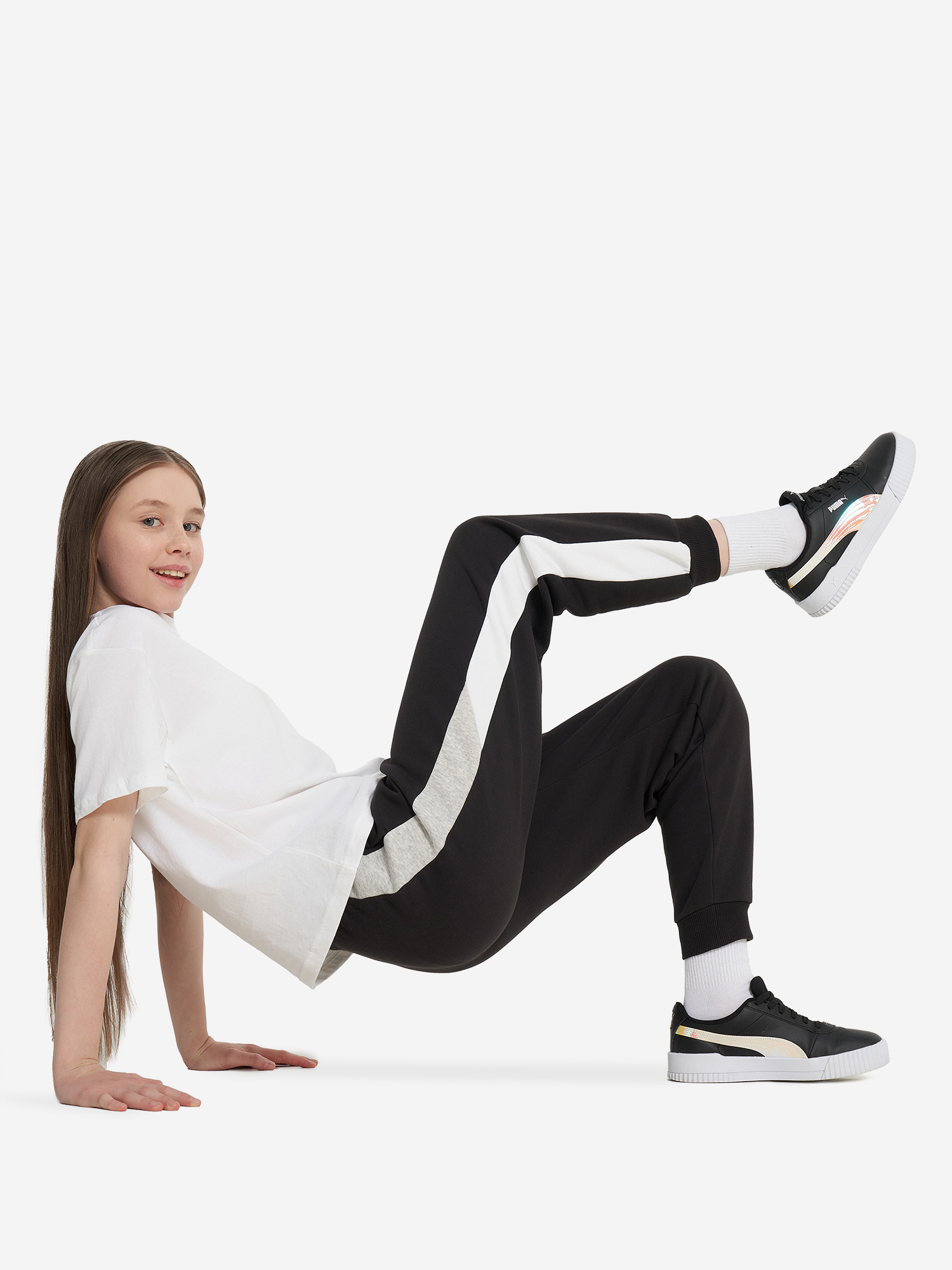 фото Брюки для девочек puma power, черный