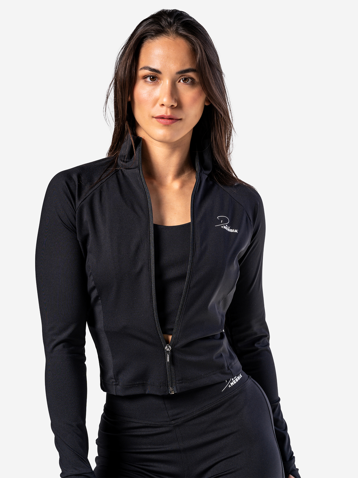 Изображение товара Лонгслив Deni x NEBBIA Fitness Zip Black 314 для тренировок и повседневной носки