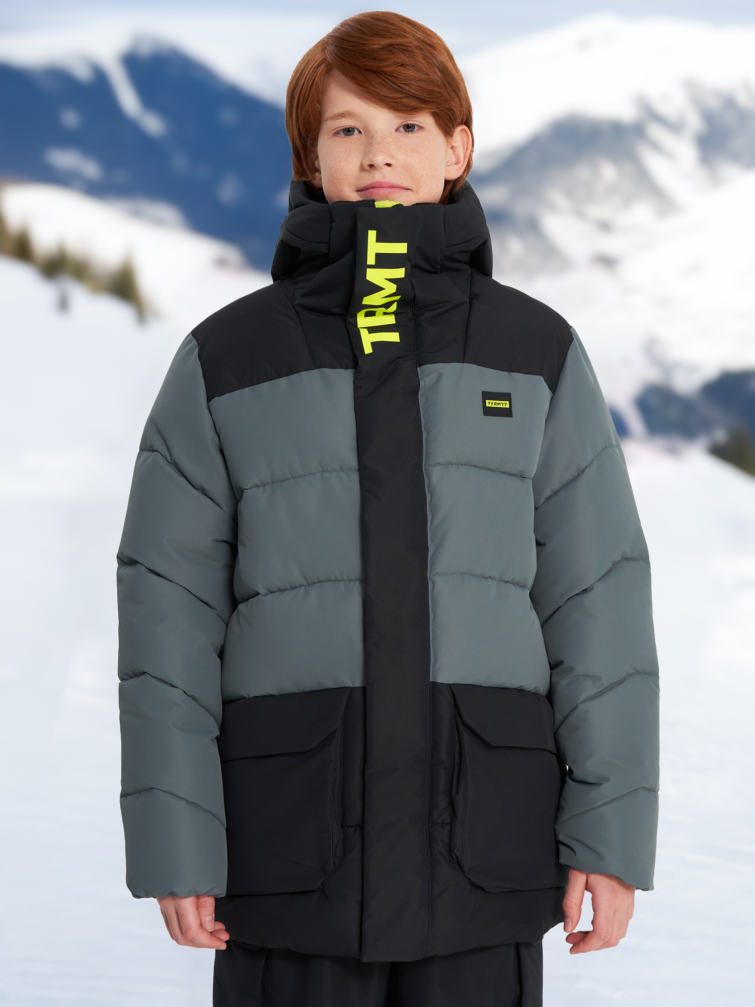 Пуховик Termit для мальчиков, серый, арт. 29432