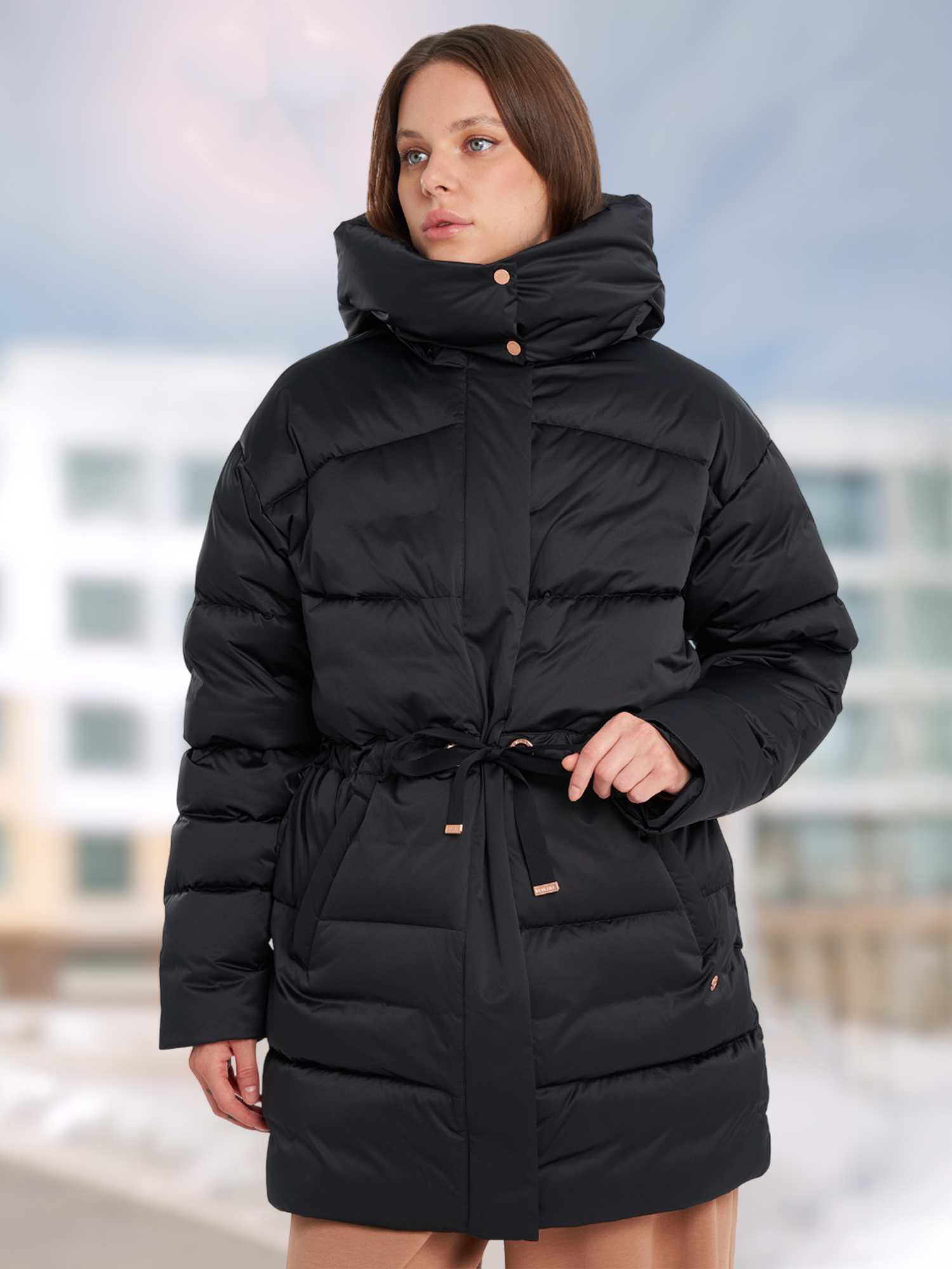 

Пуховик женский оверсайз Sensana, Черный