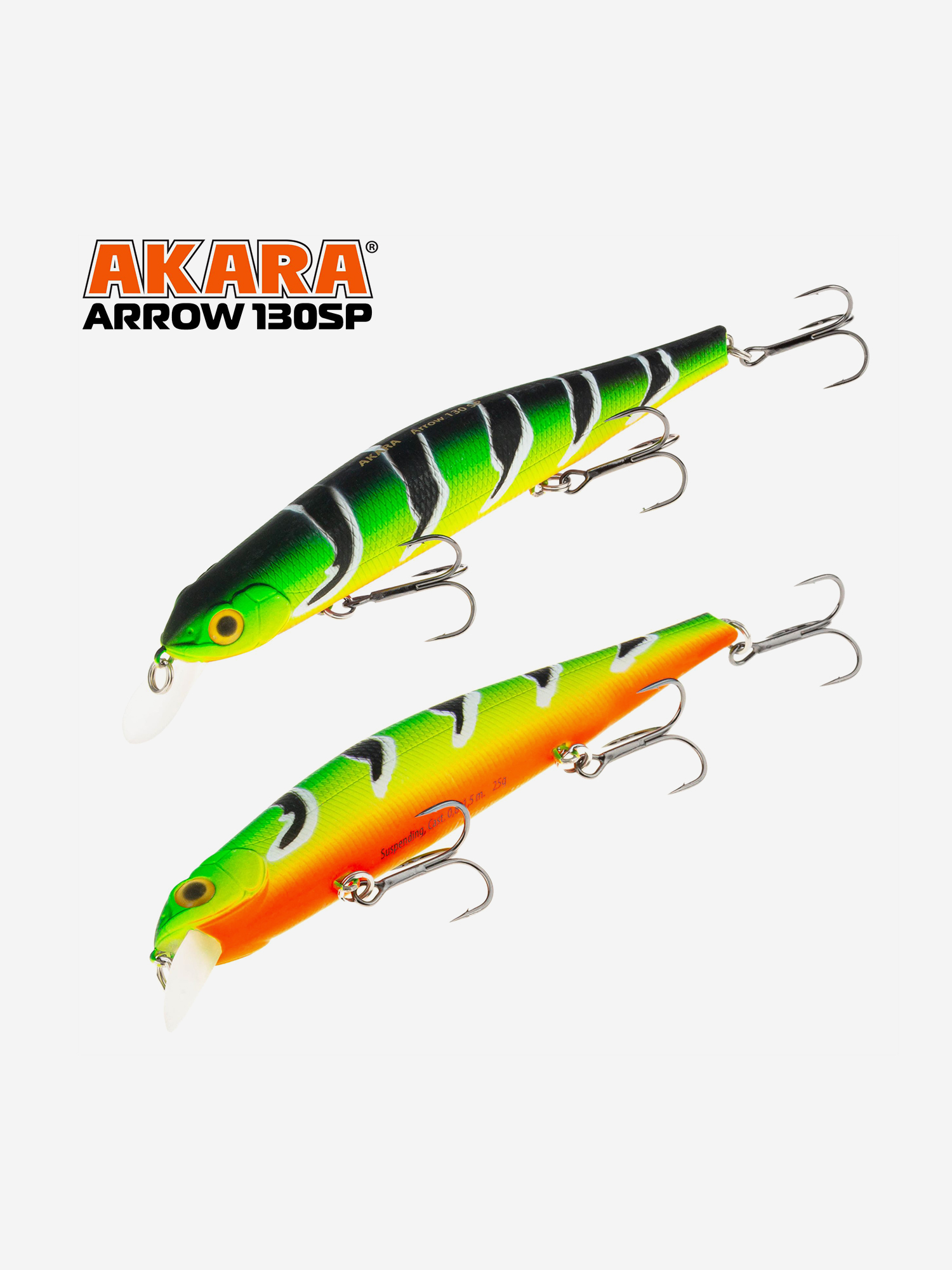 Изображение товара Воблер Akara Arrow 130SP минноу суспендер на щуку, судака 25гр A107
