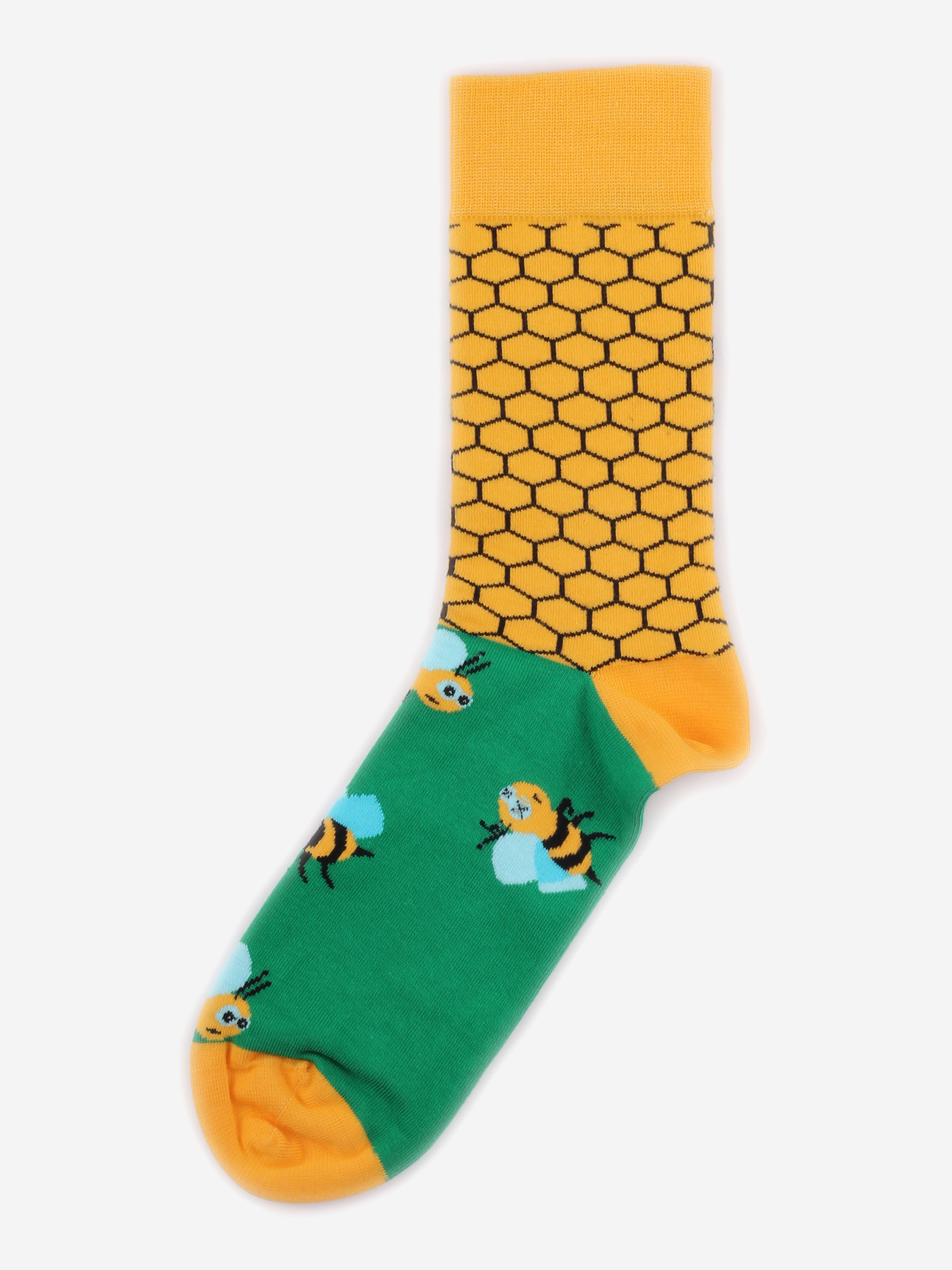 Носки с пчёлами Burning Heels - Bees - Green/Yellow, Желтый картридж nv print nv 046h yellow для i sensys lbp653 654 mf732 734 mf735cx 5000k желтый