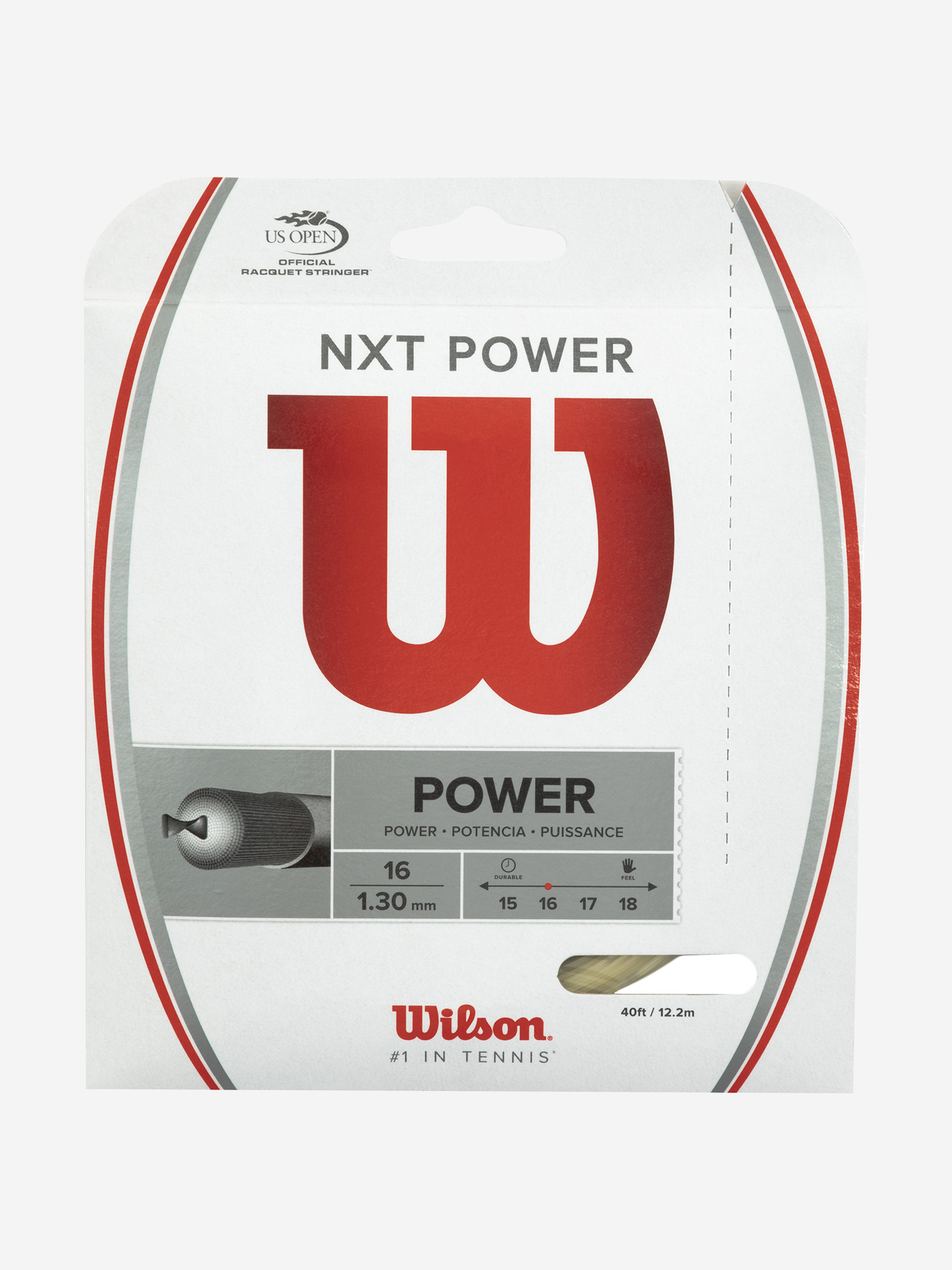 

Струна для большого тенниса Wilson NXT POWER 16, Белый