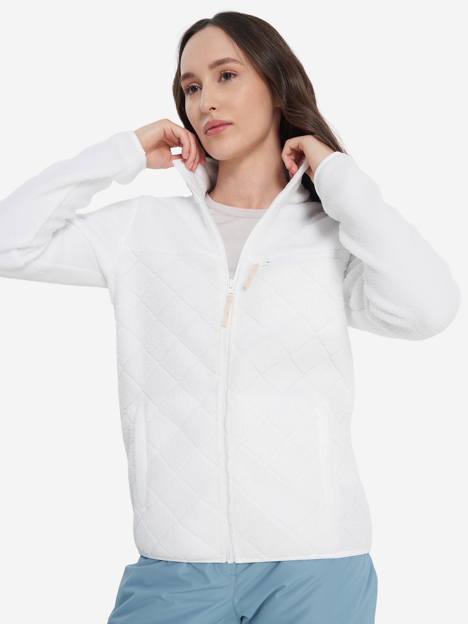 Джемпер флисовый женский Glissade, белый, арт. 138520