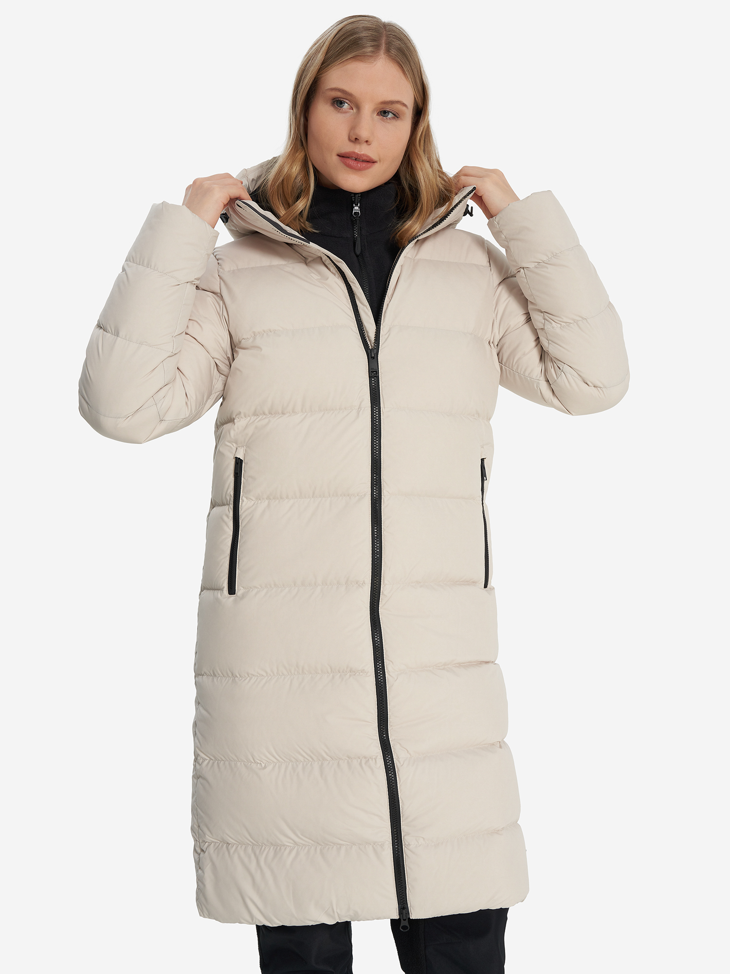 Пальто пуховое женское Jack Wolfskin Frozen Palace, бежевый, арт. 1204133j01-a0056