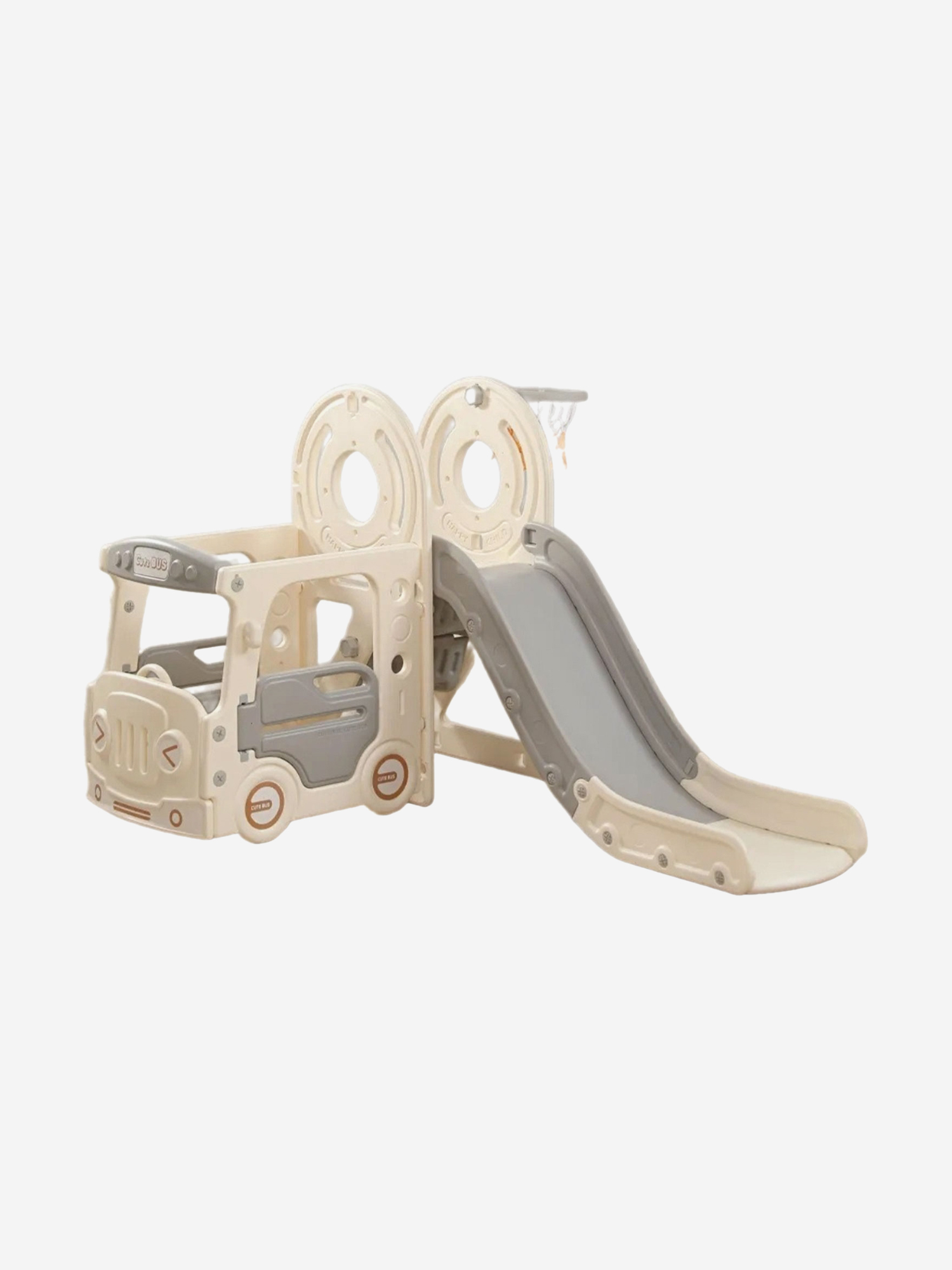 

Игровой комплекс с горкой и качелями UNIX Kids Bus ( cm) Grey, Серый