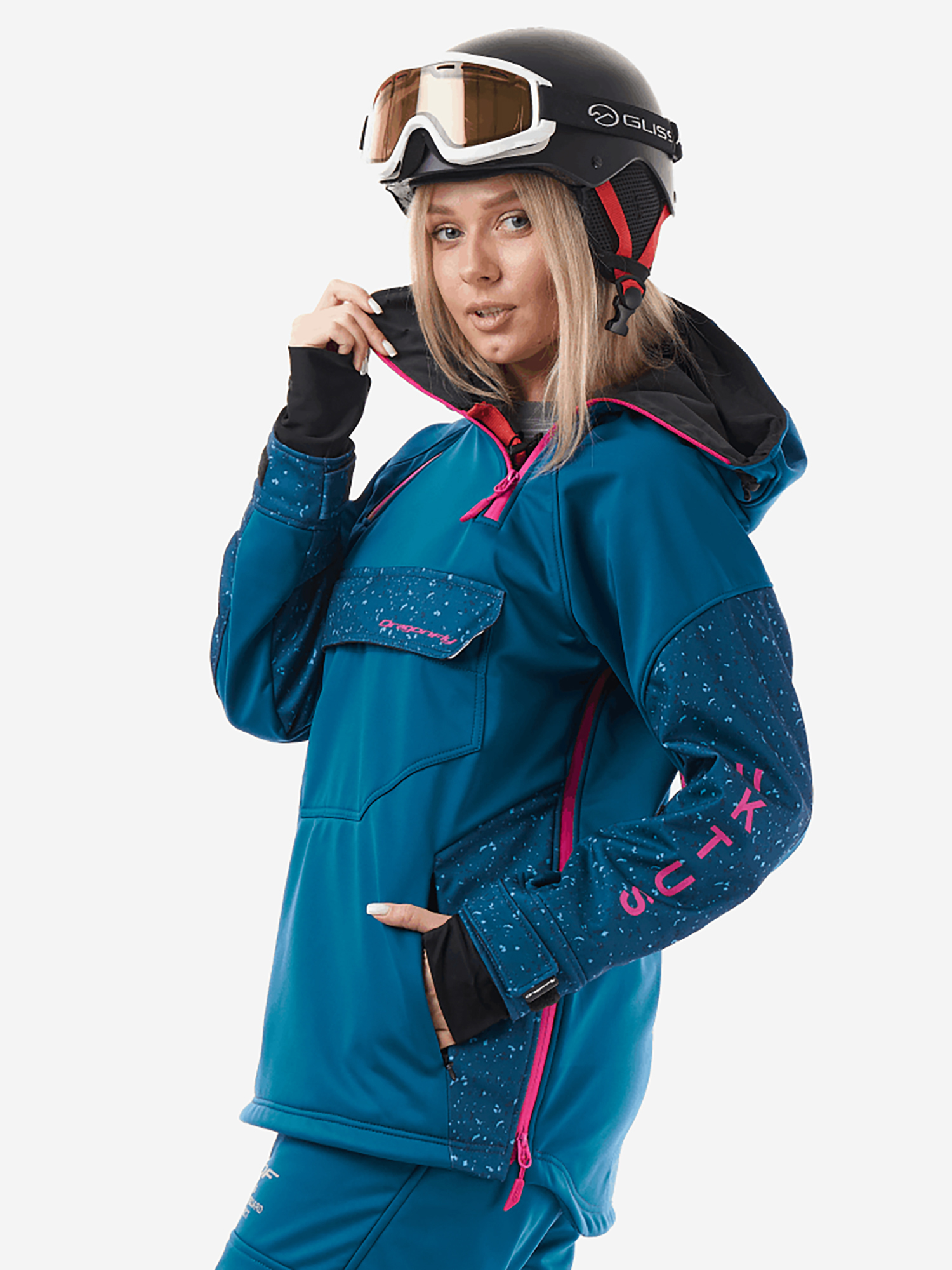 Изображение товара Куртка-анорак женская сноубордическая Dragonfly UKTUS, Синий/розовый